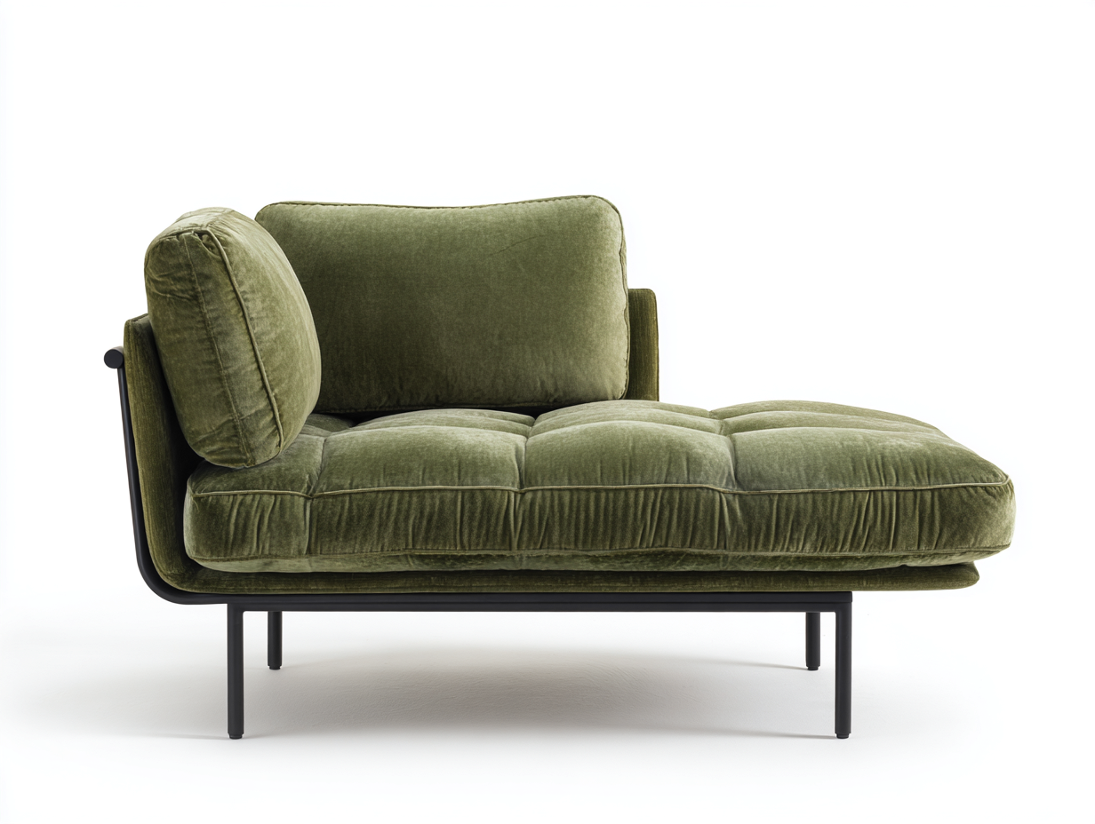 Chaise longue 160x82x86 cm - vert foncé - design moderne
