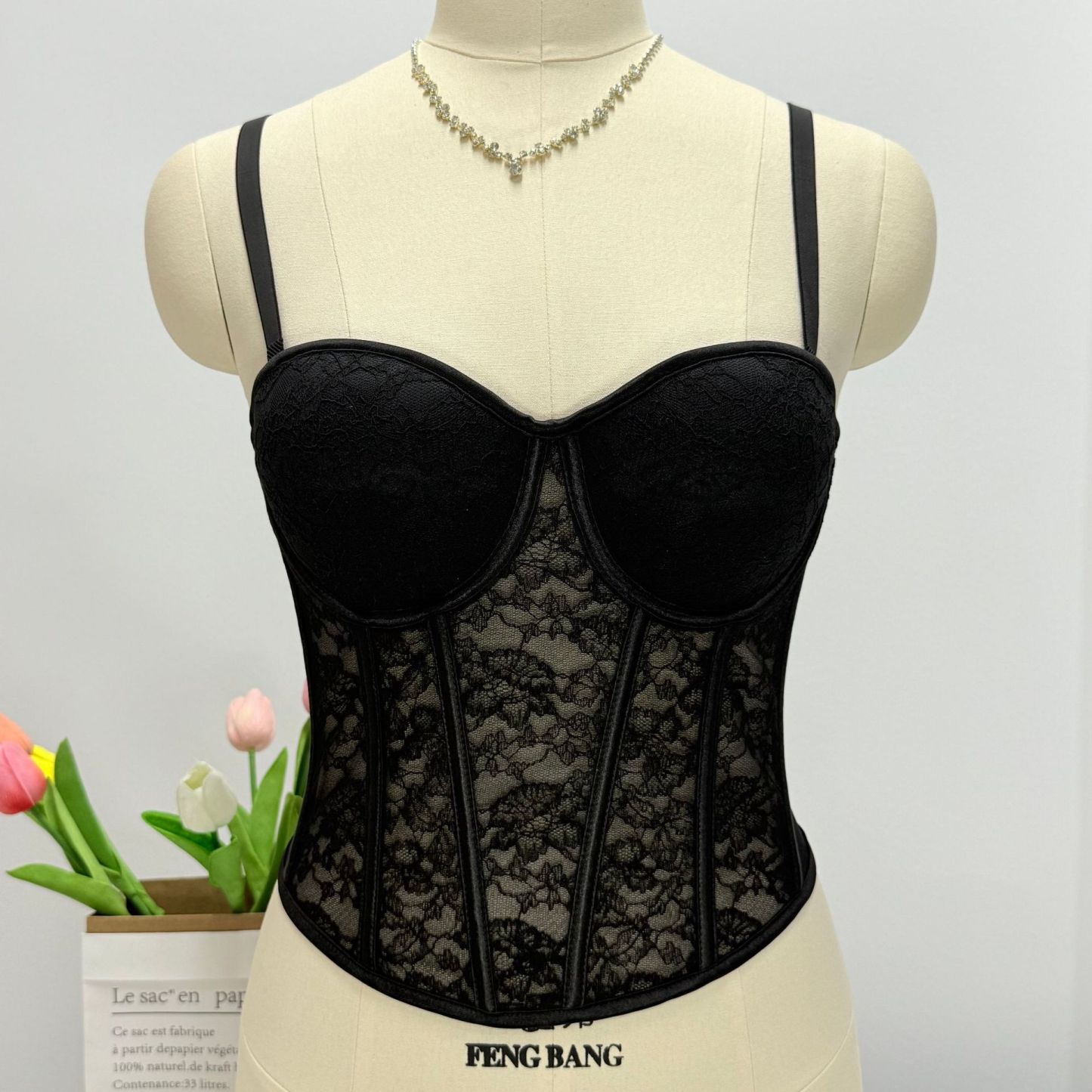 Wine Red Lace Strapless Bustier Top for Women – Shaping Tube Top with Boning | Sexy Party Corset Style Sleeveless Crop