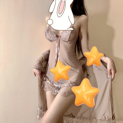 Lezhixian New Sexy Lingerie for Women Plus Size Transparent Temptation Strap Sexy Lace Nightdress Set Wholesale