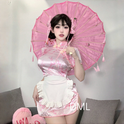 Sexy Lingerie Chinese Style Cheongsam Passionate No-Take-Off Couple Flirting Open-Crotch Temptation Pure Desire Uniform Role Play