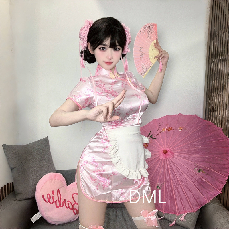 Sexy Lingerie Chinese Style Cheongsam Passionate No-Take-Off Couple Flirting Open-Crotch Temptation Pure Desire Uniform Role Play