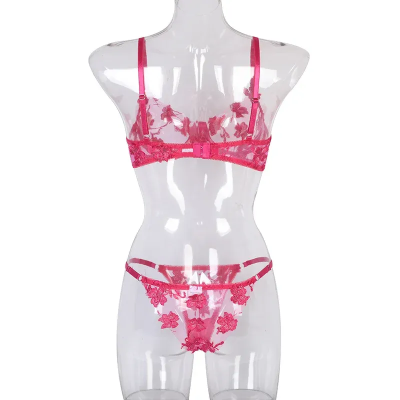 Sexy Lace 2-Piece Lingerie Set for Women – Sheer Bra & G-String Panty | Romantic Nightwear for Couples & Special Moments