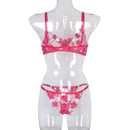 Sexy Lace 2-Piece Lingerie Set for Women – Sheer Bra & G-String Panty | Romantic Nightwear for Couples & Special Moments