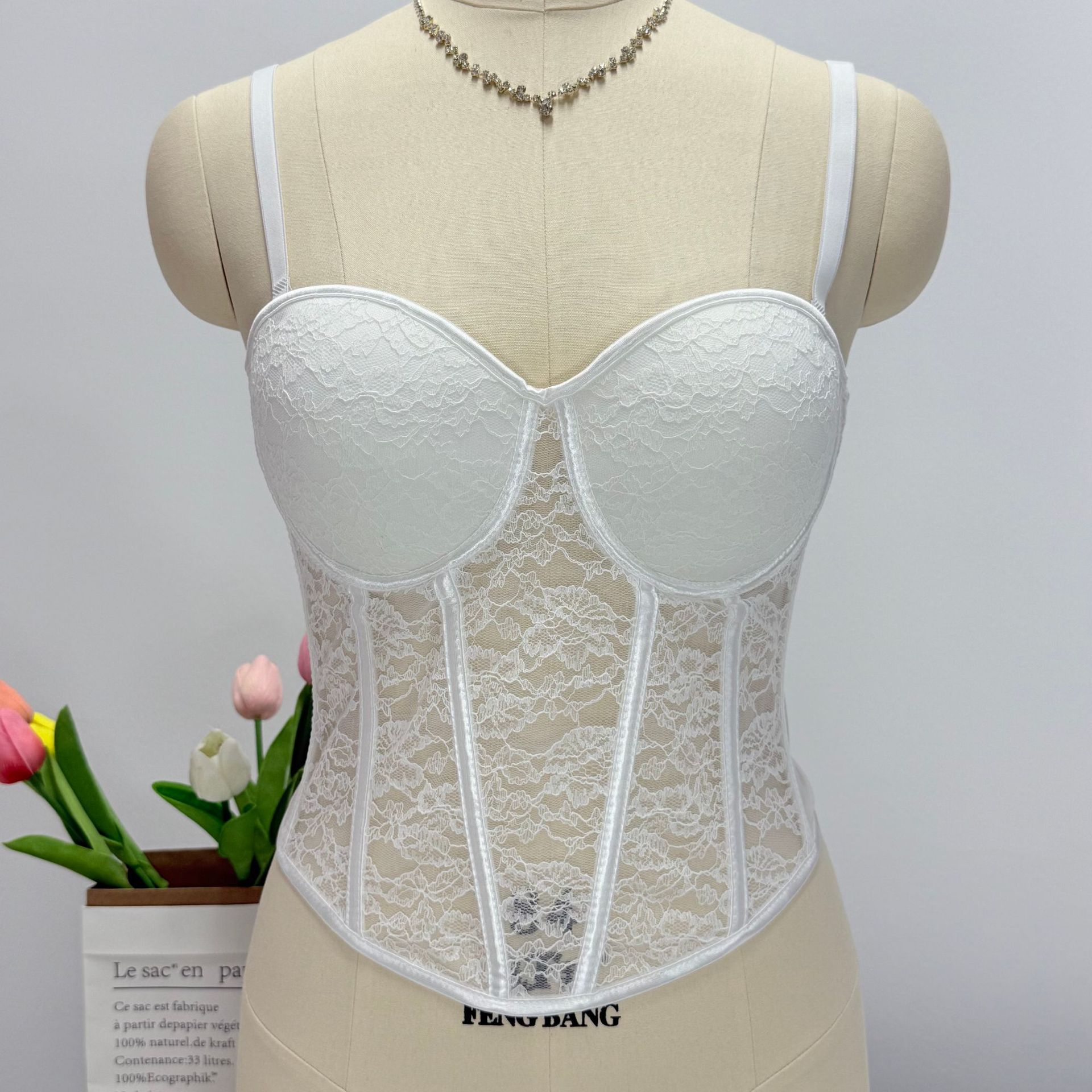 Wine Red Lace Strapless Bustier Top for Women – Shaping Tube Top with Boning | Sexy Party Corset Style Sleeveless Crop