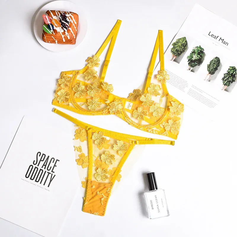 Sexy Lace 2-Piece Lingerie Set for Women – Sheer Bra & G-String Panty | Romantic Nightwear for Couples & Special Moments