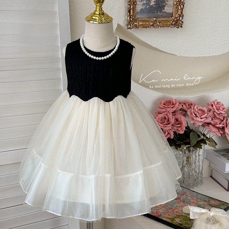 01 Stylish Girls' Dress with Bowknot, Princess Dress