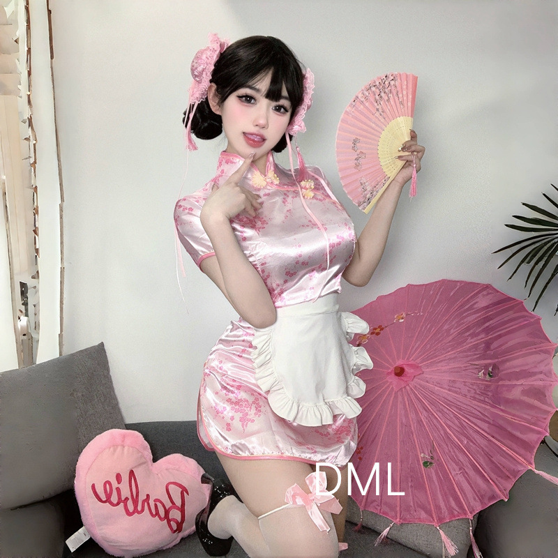 Sexy Lingerie Chinese Style Cheongsam Passionate No-Take-Off Couple Flirting Open-Crotch Temptation Pure Desire Uniform Role Play