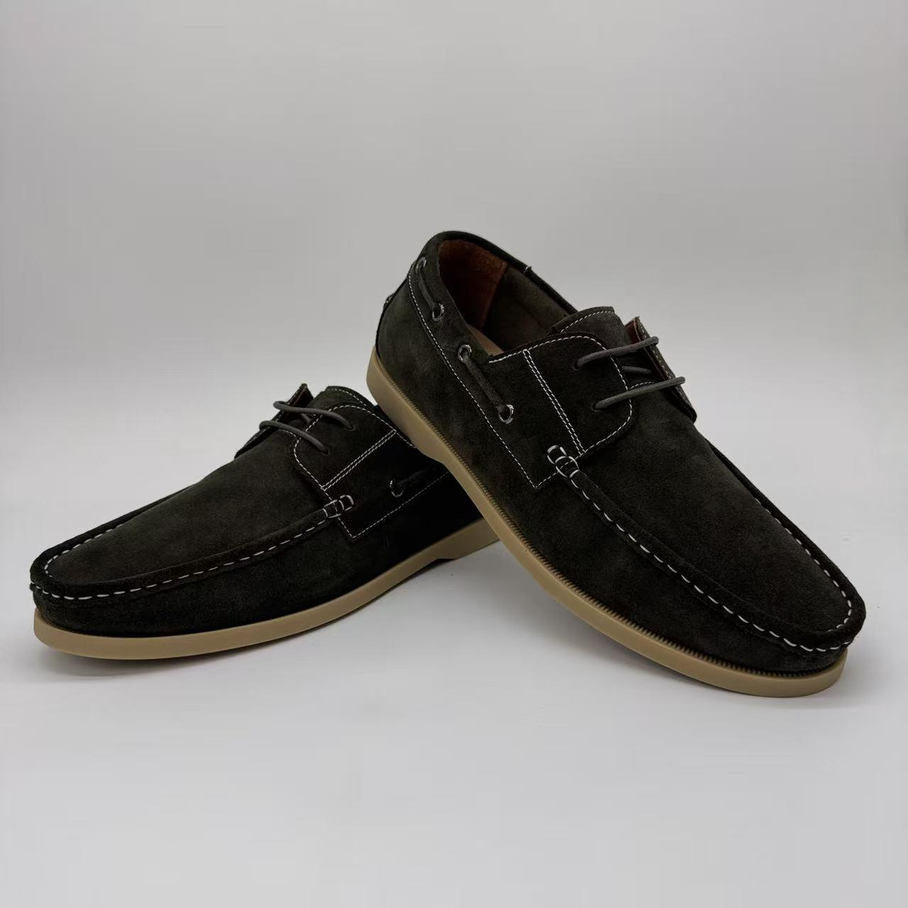 Men's Handmade Genuine Leather Boat Shoes: Low-Cut Slip-On, Lightweight, Breathable, Casual & Versatile Comfort
