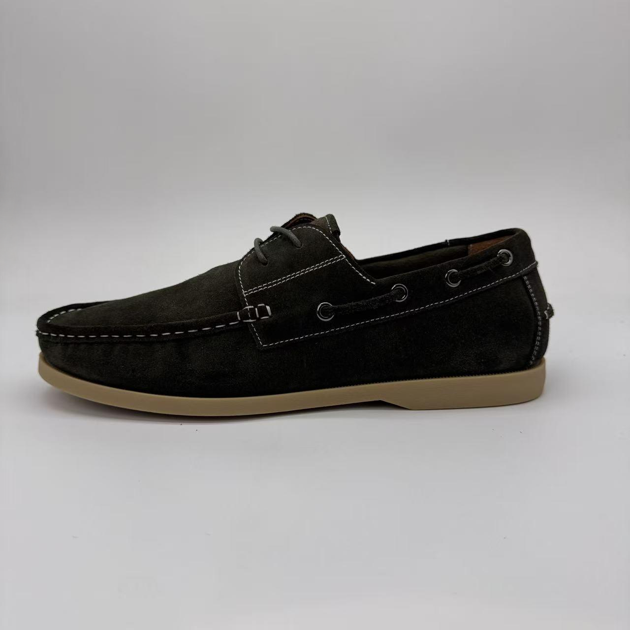 Men's Handmade Genuine Leather Boat Shoes: Low-Cut Slip-On, Lightweight, Breathable, Casual & Versatile Comfort