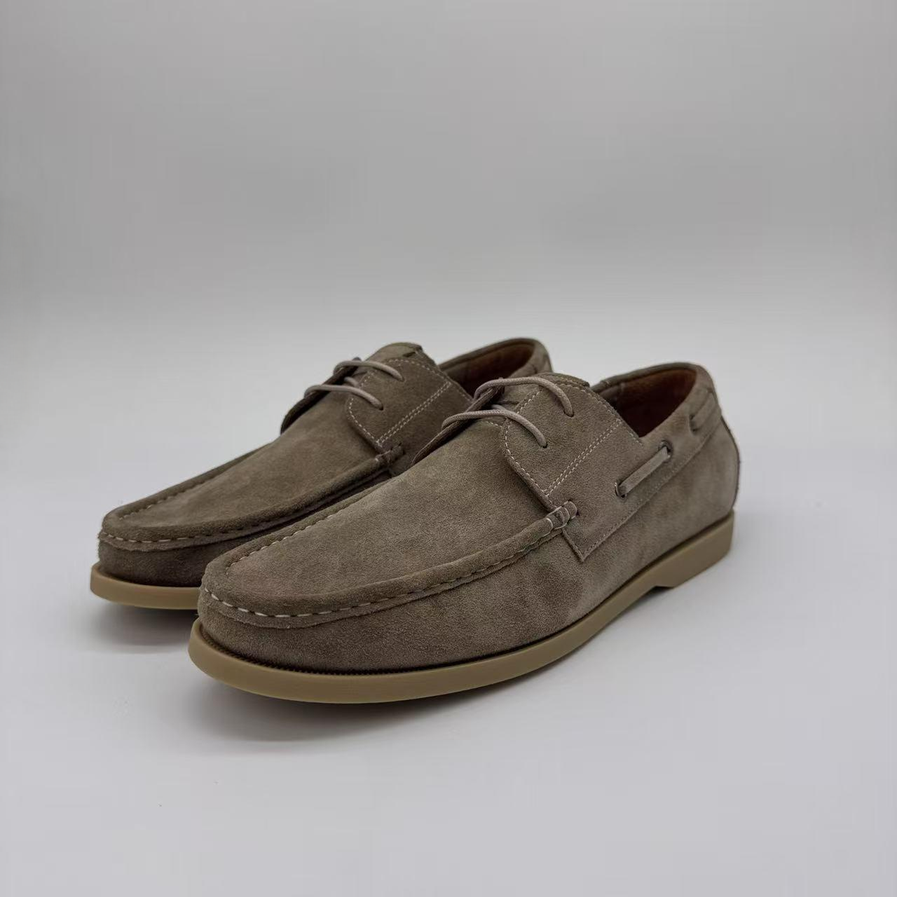 Men's Handmade Genuine Leather Boat Shoes: Low-Cut Slip-On, Lightweight, Breathable, Casual & Versatile Comfort