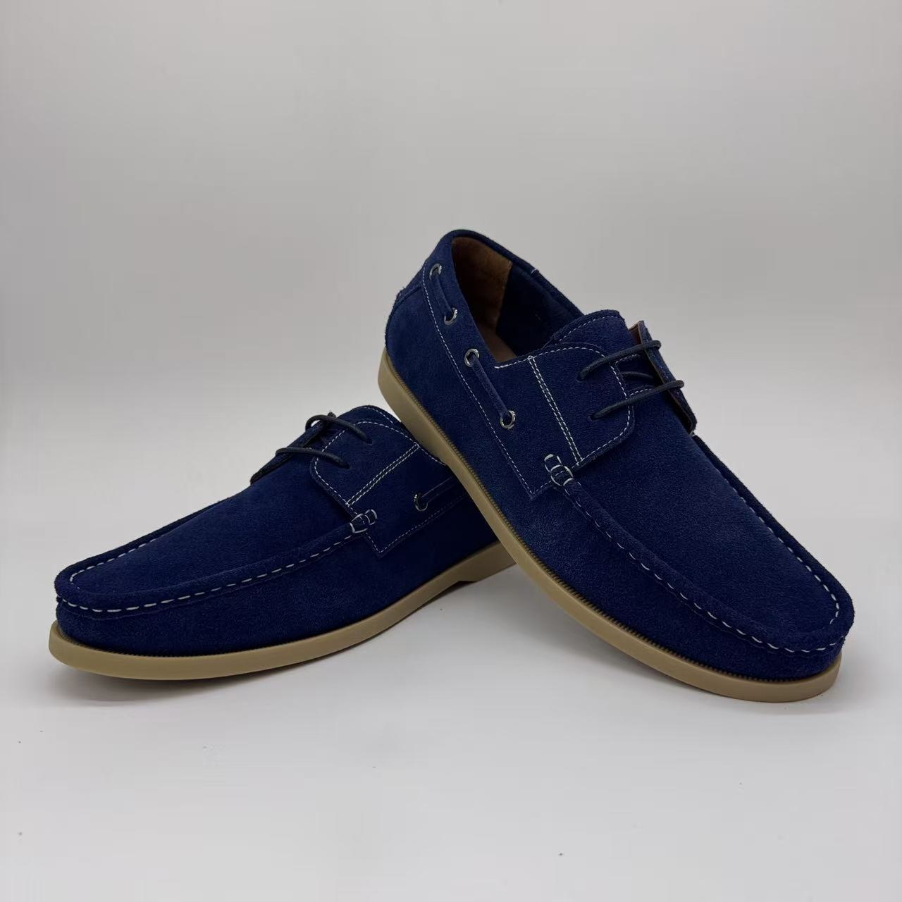 Men's Handmade Genuine Leather Boat Shoes: Low-Cut Slip-On, Lightweight, Breathable, Casual & Versatile Comfort