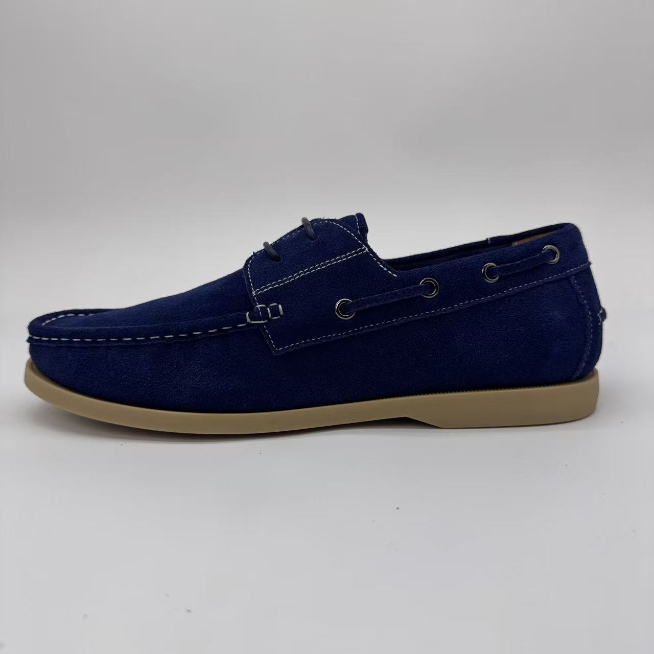 Men's Handmade Genuine Leather Boat Shoes: Low-Cut Slip-On, Lightweight, Breathable, Casual & Versatile Comfort