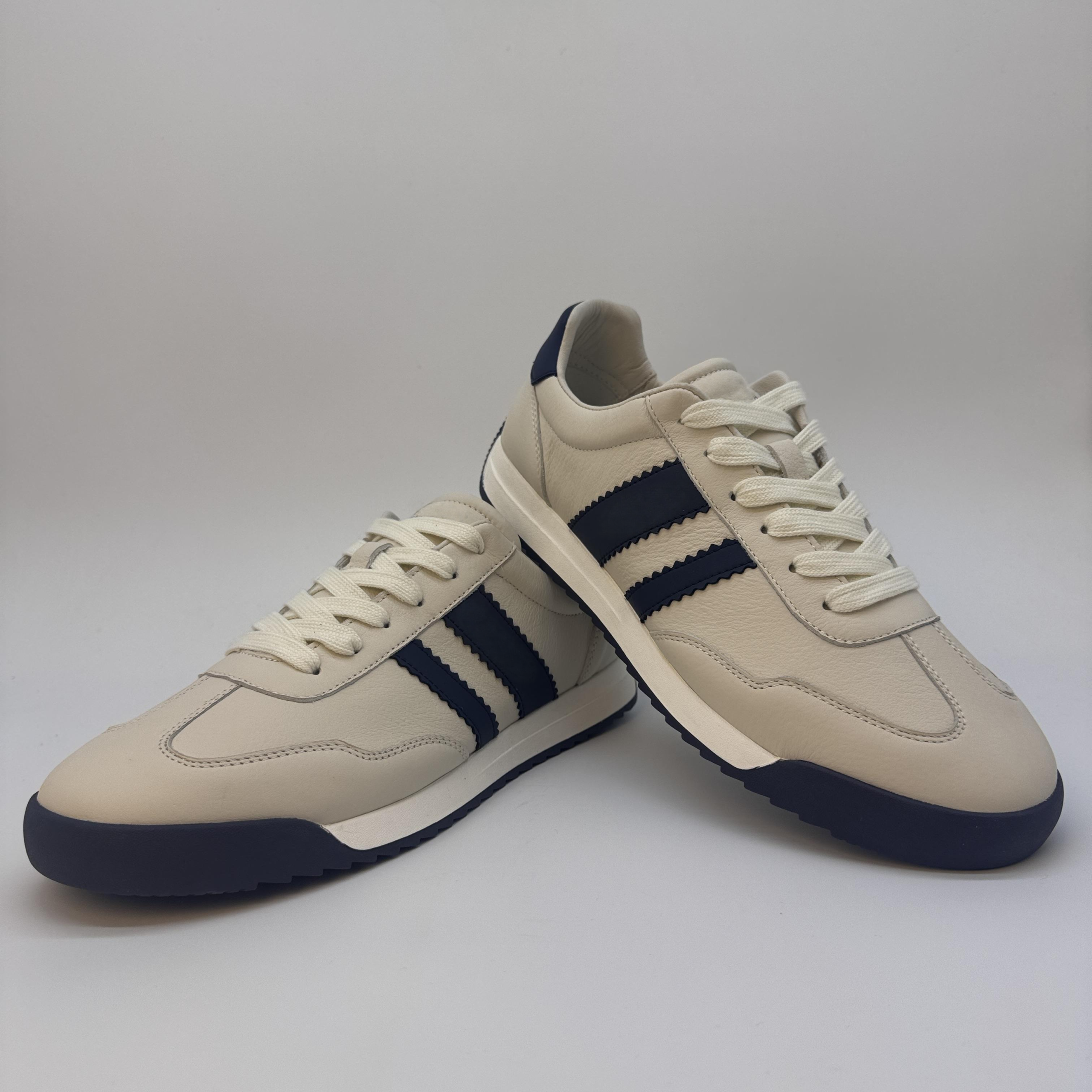 Handmade Genuine Leather Men's Sneakers - German Army & Cortez Style