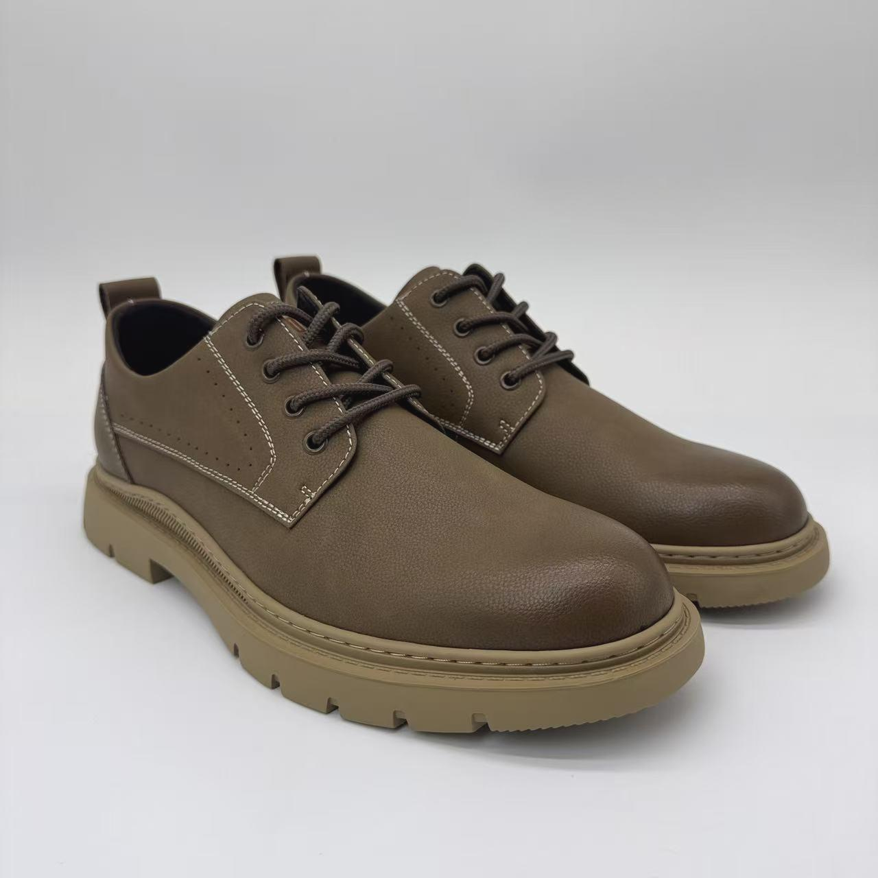 Fashion Minimalist Denim Style Work Boots Handcrafted Leather Men's Shoes