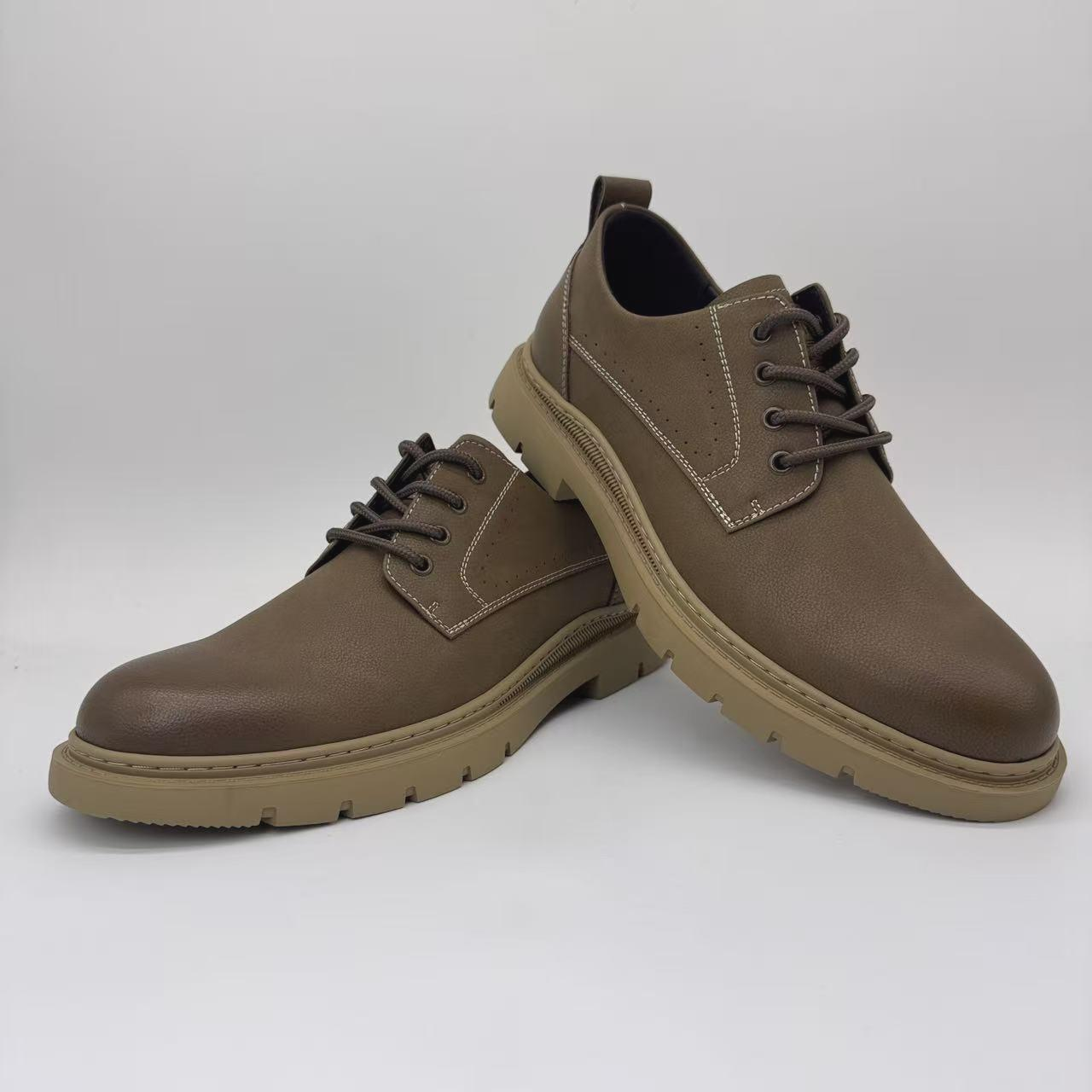 Fashion Minimalist Denim Style Work Boots Handcrafted Leather Men's Shoes