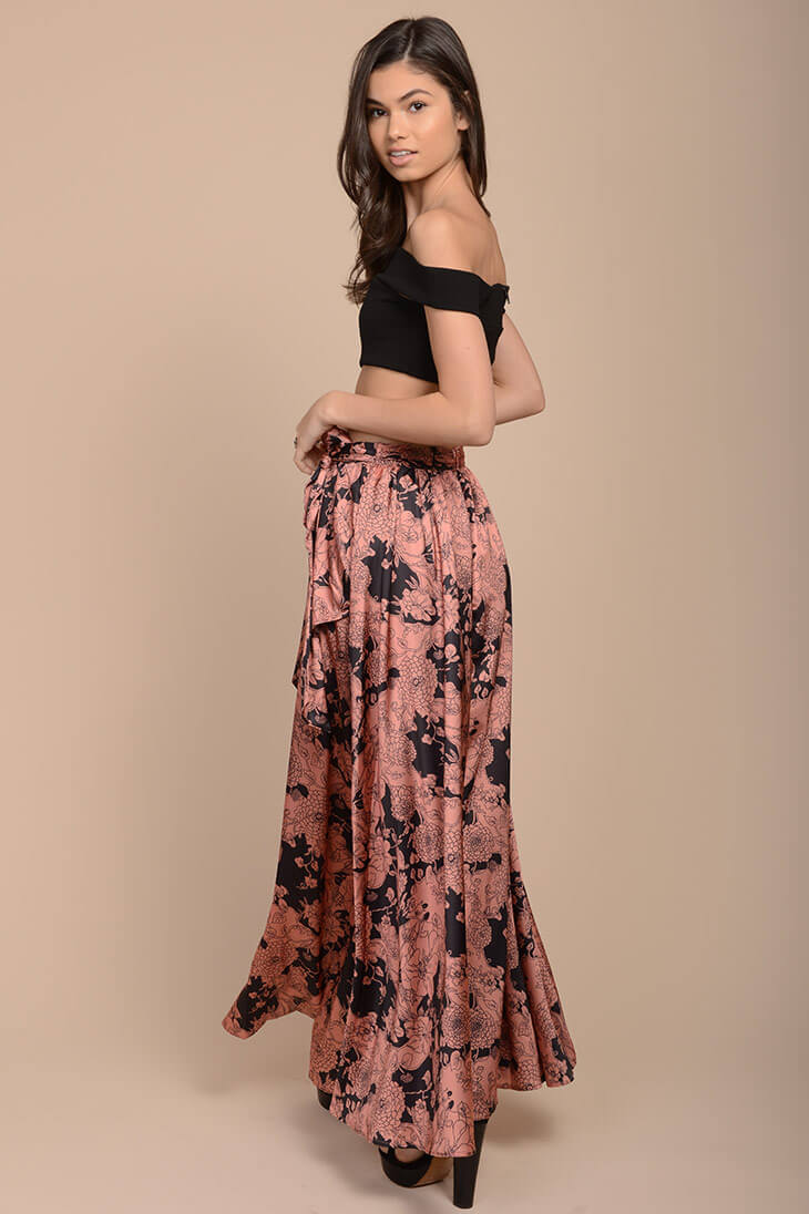 Briley Floral Maxi Skirt Pink-Fable Dress