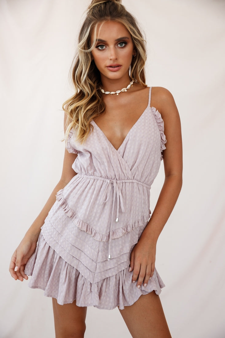 Willah Pintuck And Frill Detail Drawstring Dress Mauve-Fable Dress