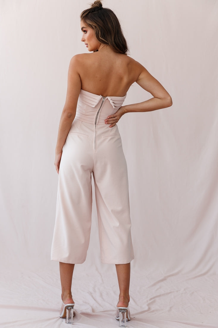 Chosen Strapless Wide Leg Jumpsuit Nude Pink-Fable Dress