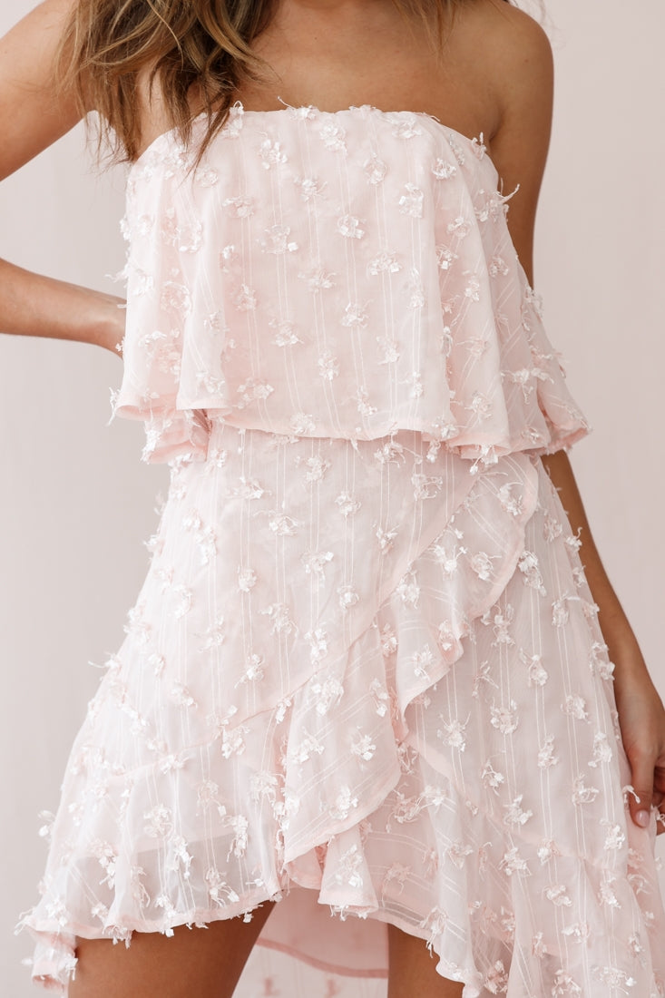 Bel Air Embellished Bandeau Dress Pink-Fable Dress