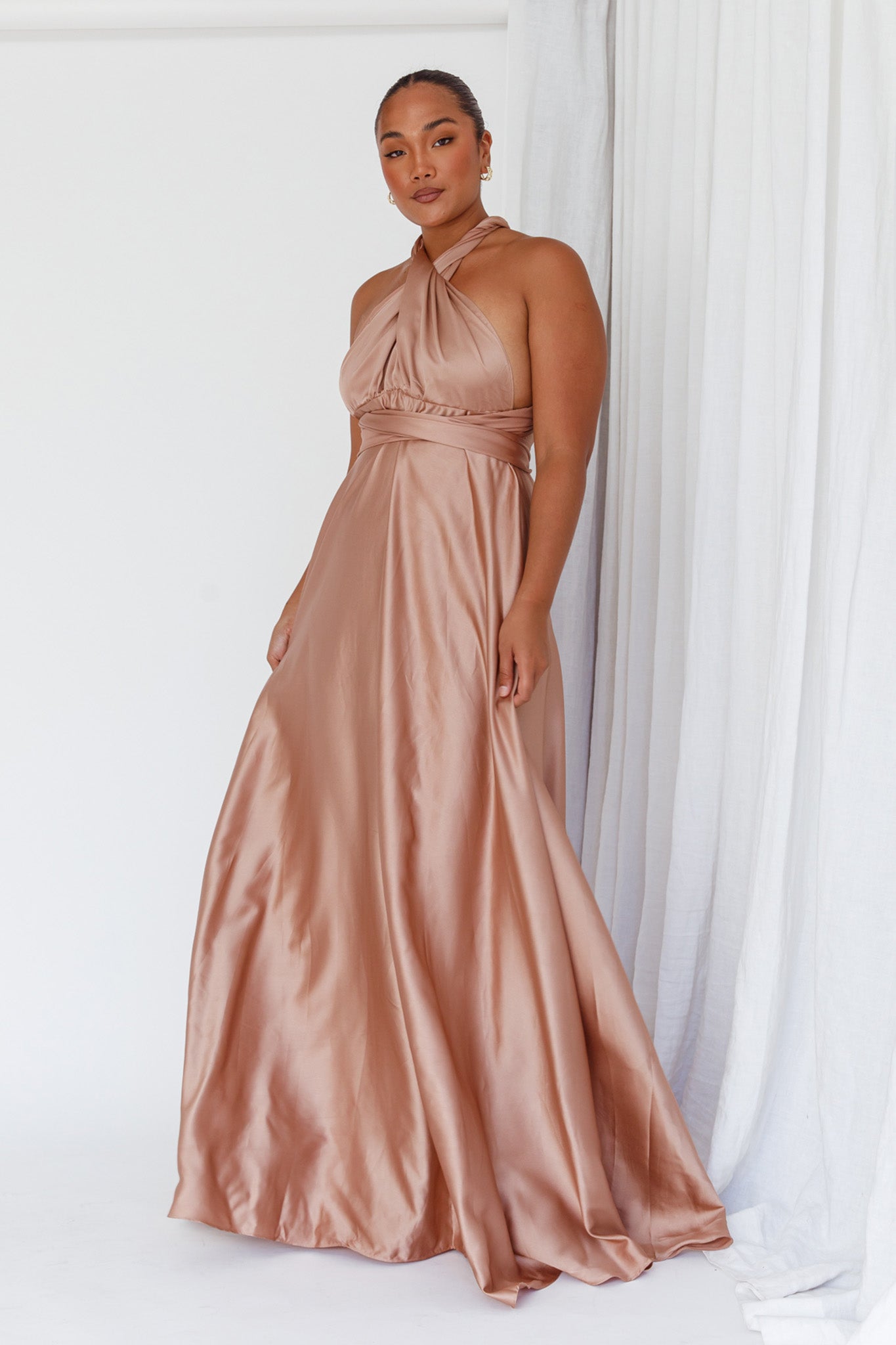 Ariana Multiway Maxi Dress Mocha-Fable Dress