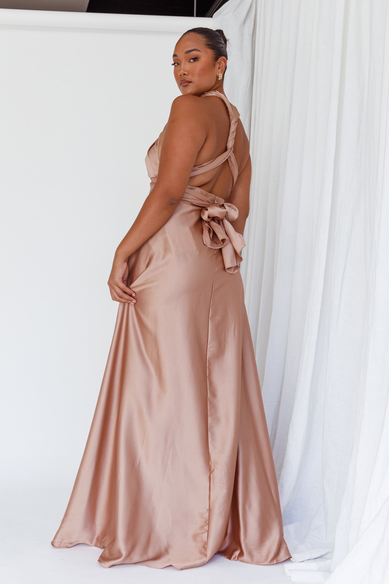 Ariana Multiway Maxi Dress Mocha-Fable Dress