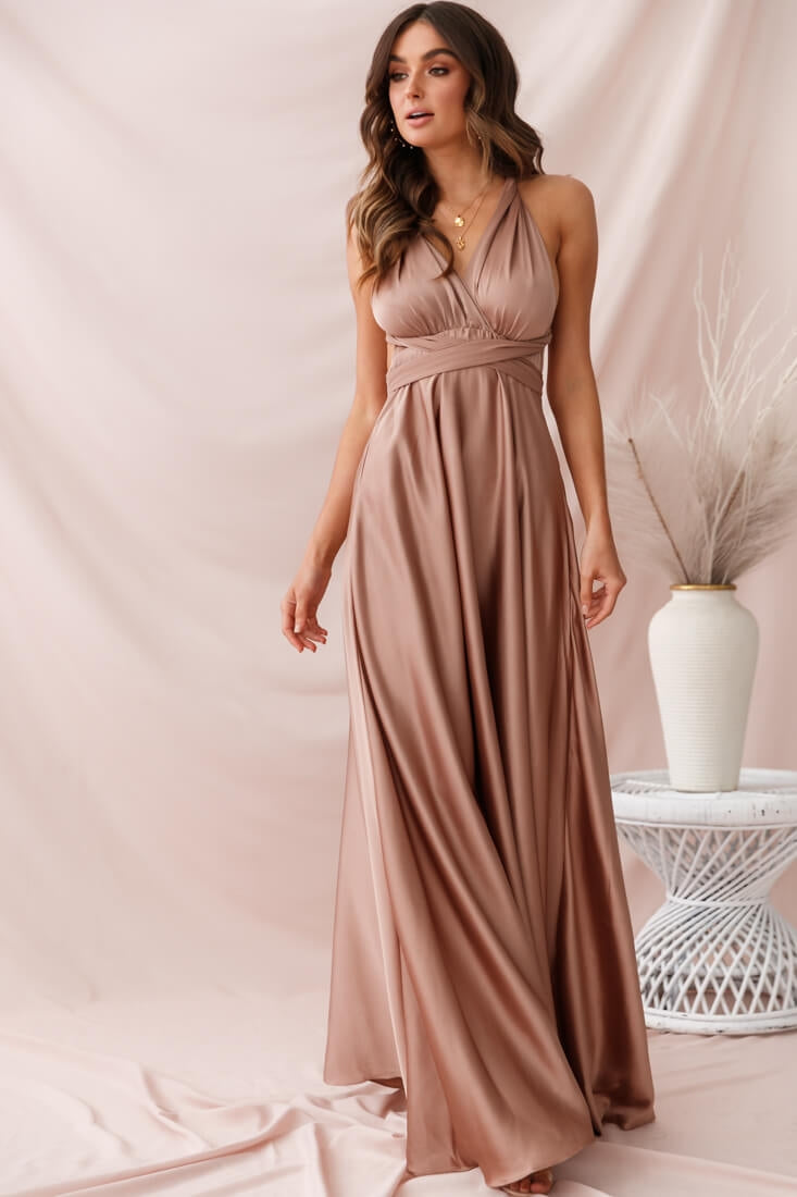 Ariana Multiway Maxi Dress Mocha-Fable Dress
