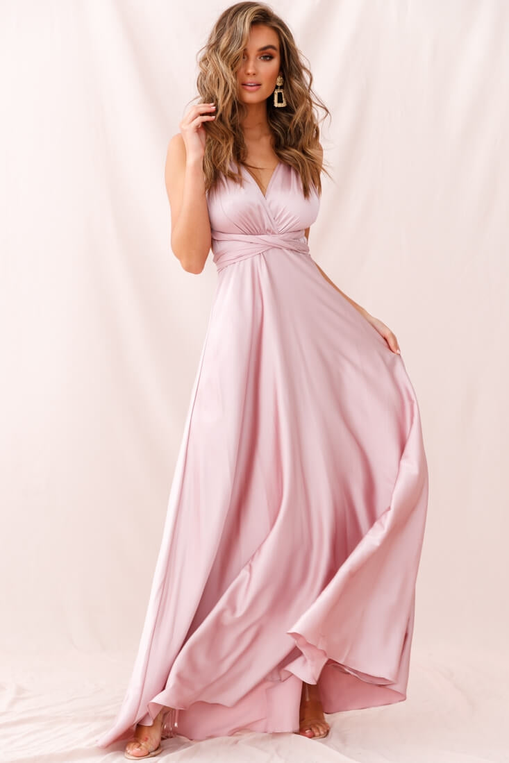Ariana Multiway Maxi Dress Blush-Fable Dress