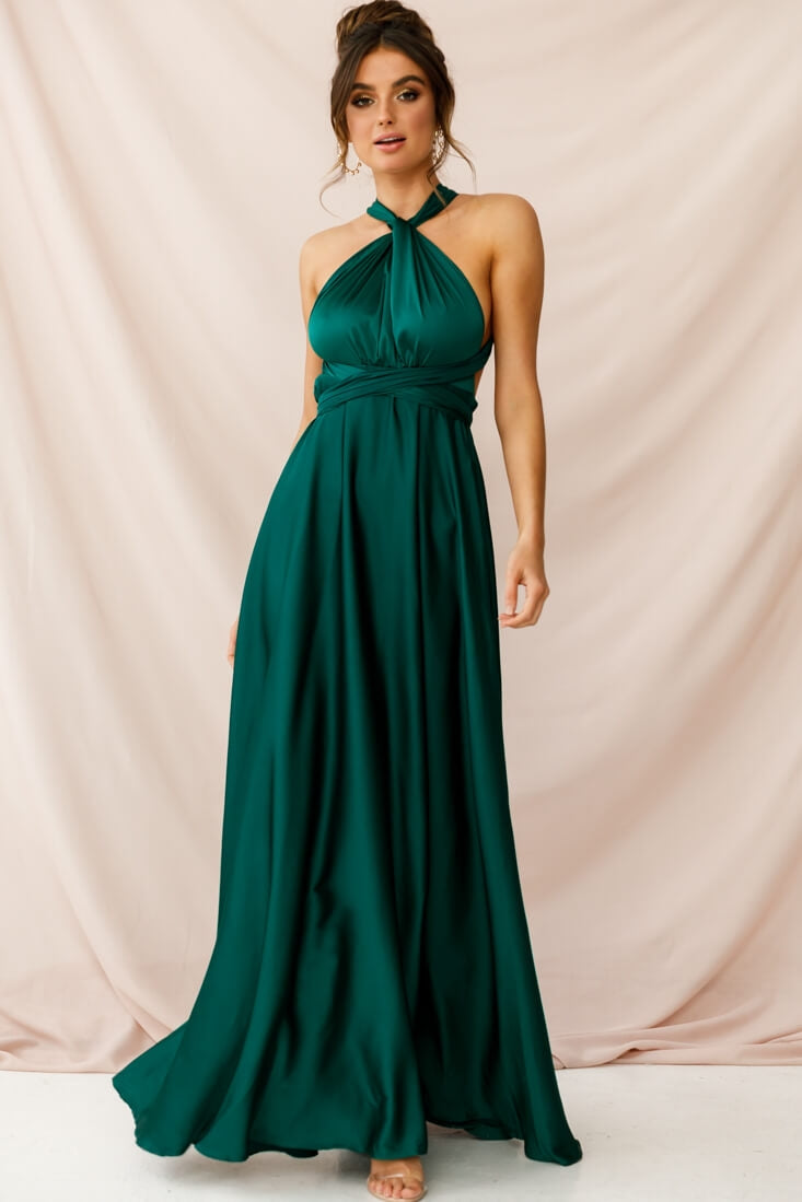 Ariana Multiway Maxi Dress Green Jade-Fable Dress