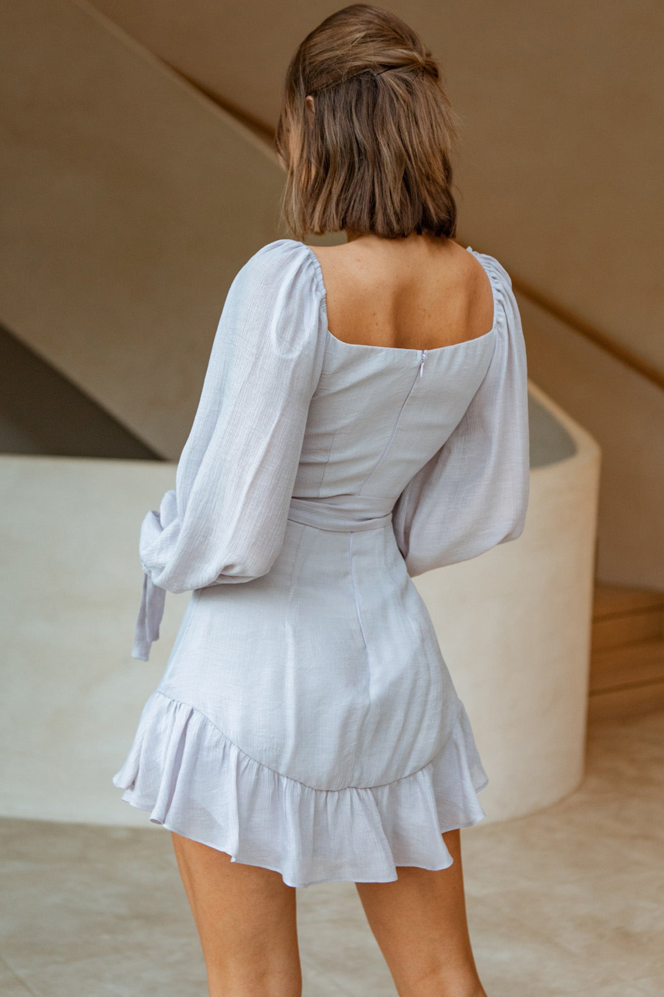 Make Memories Balloon Sleeve Molded Bust Dress Lilac-Fable Dress