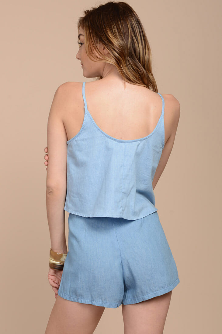 Aranza Chambray Shorts Blue-Fable Dress