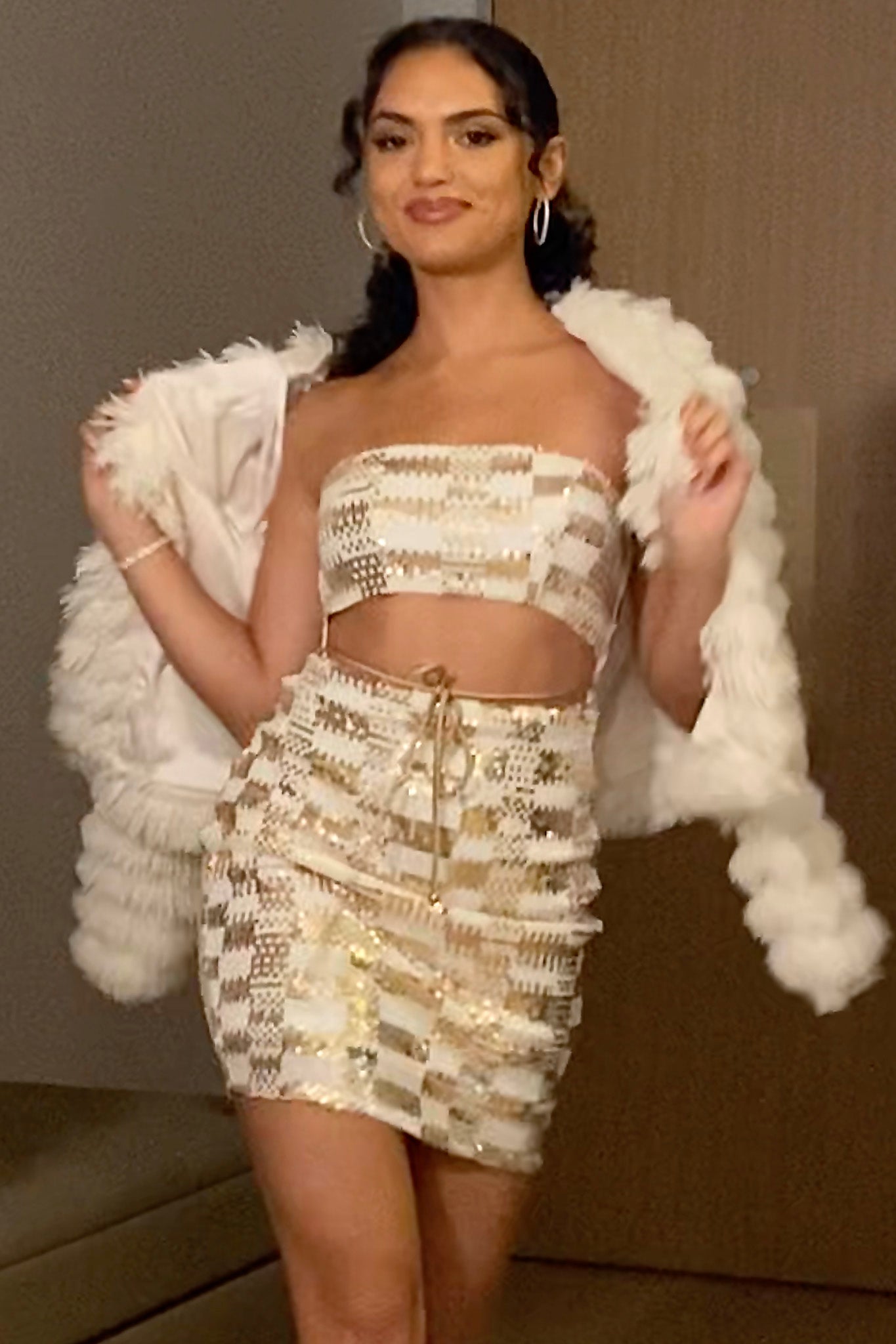 Montana Shaggy Faux Fur Jacket White-Fable Dress