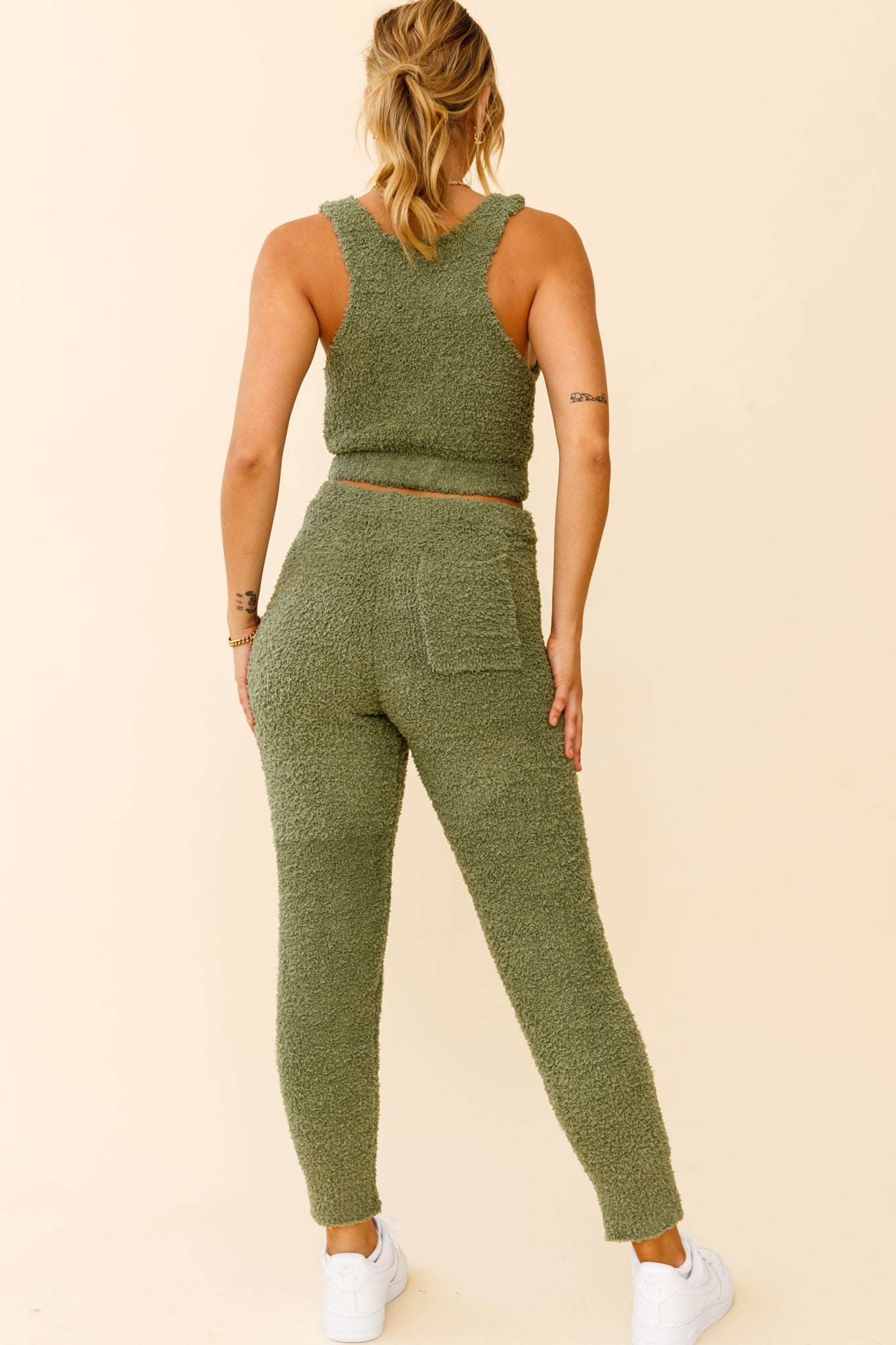 My Girl Fuzzy Knit Jogger Pants Sage-Fable Dress