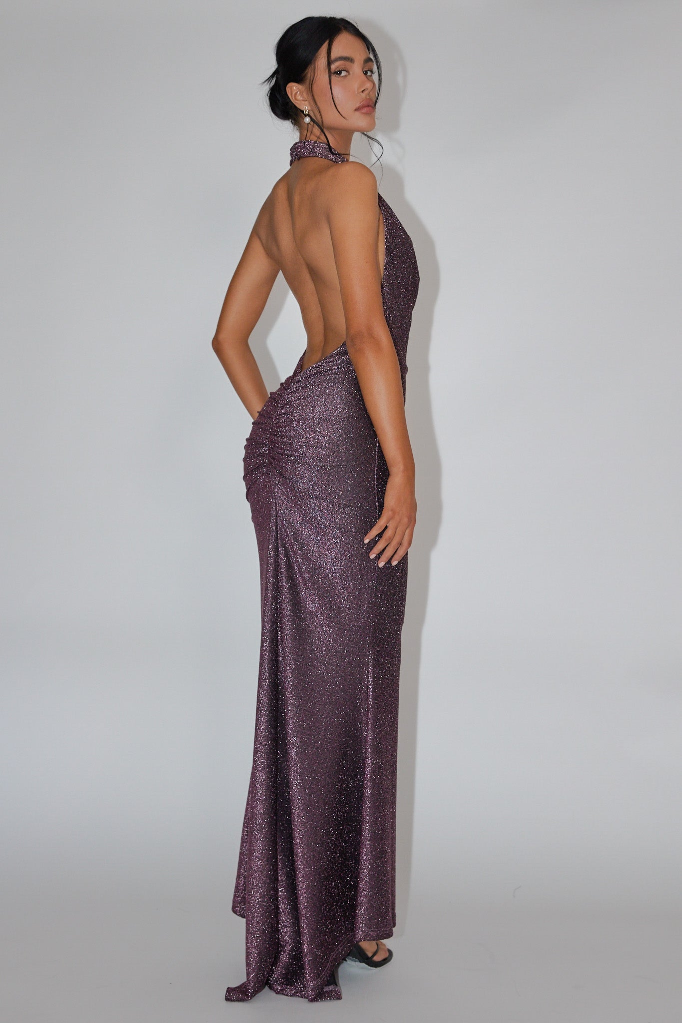 Soleil Moon Halterneck Maxi Dress Sparkle Rose-Fable Dress