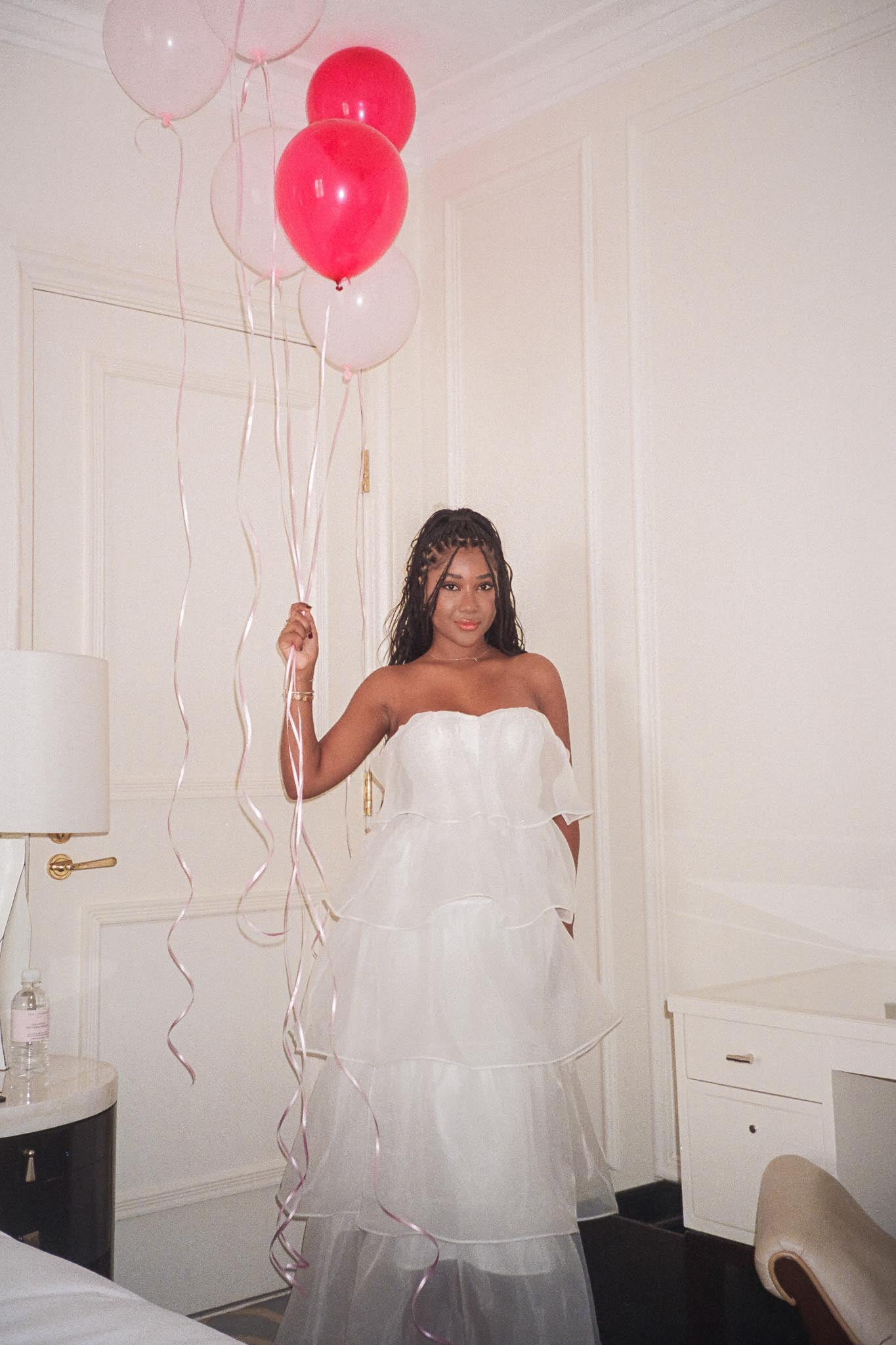 Behati Tiered Layer Midi Dress White-Fable Dress