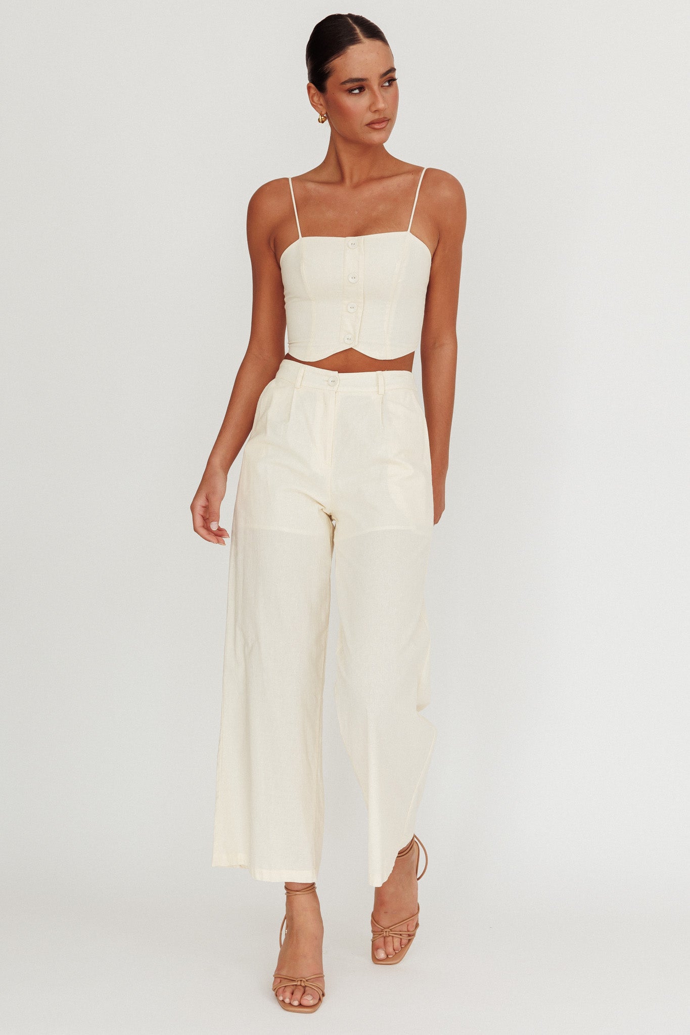 Breathless Wide Leg Pant Oat-Fable Dress