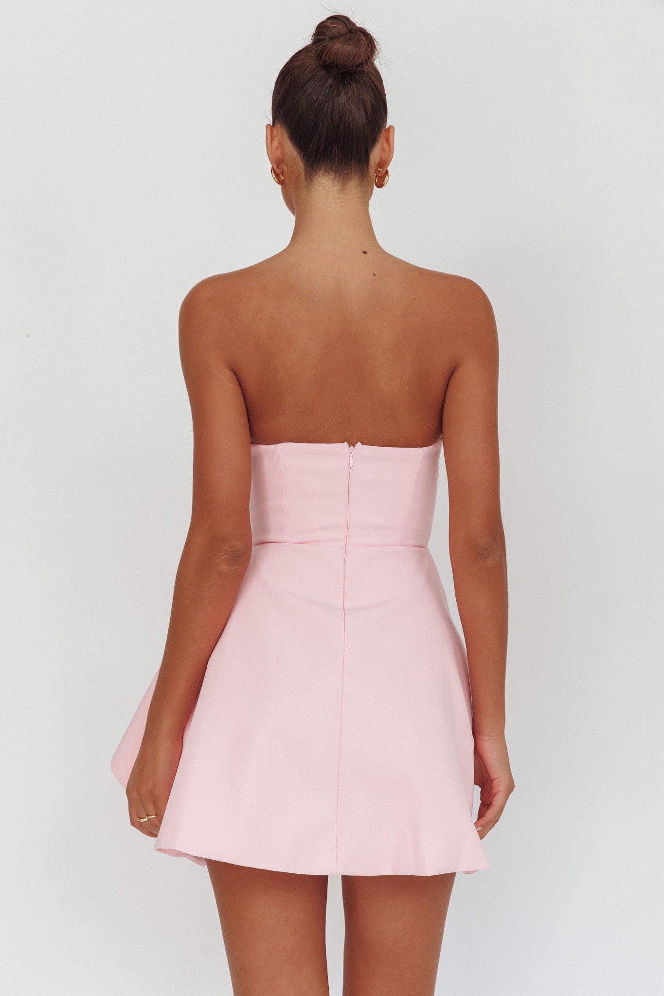 Minnesota Strapless Mini Dress Pink-Fable Dress