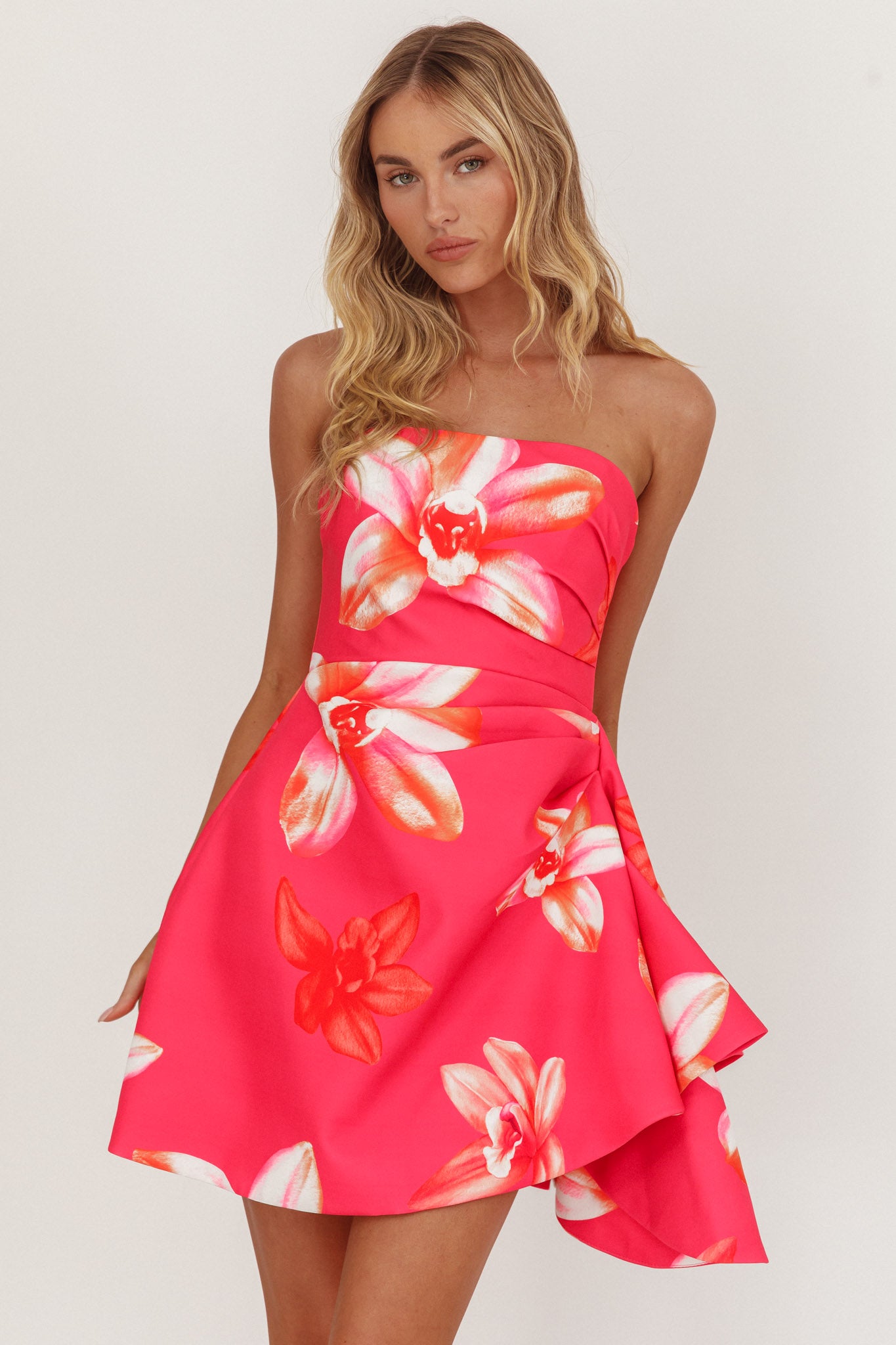 Minnesota Strapless Mini Dress Orchid Pink-Fable Dress
