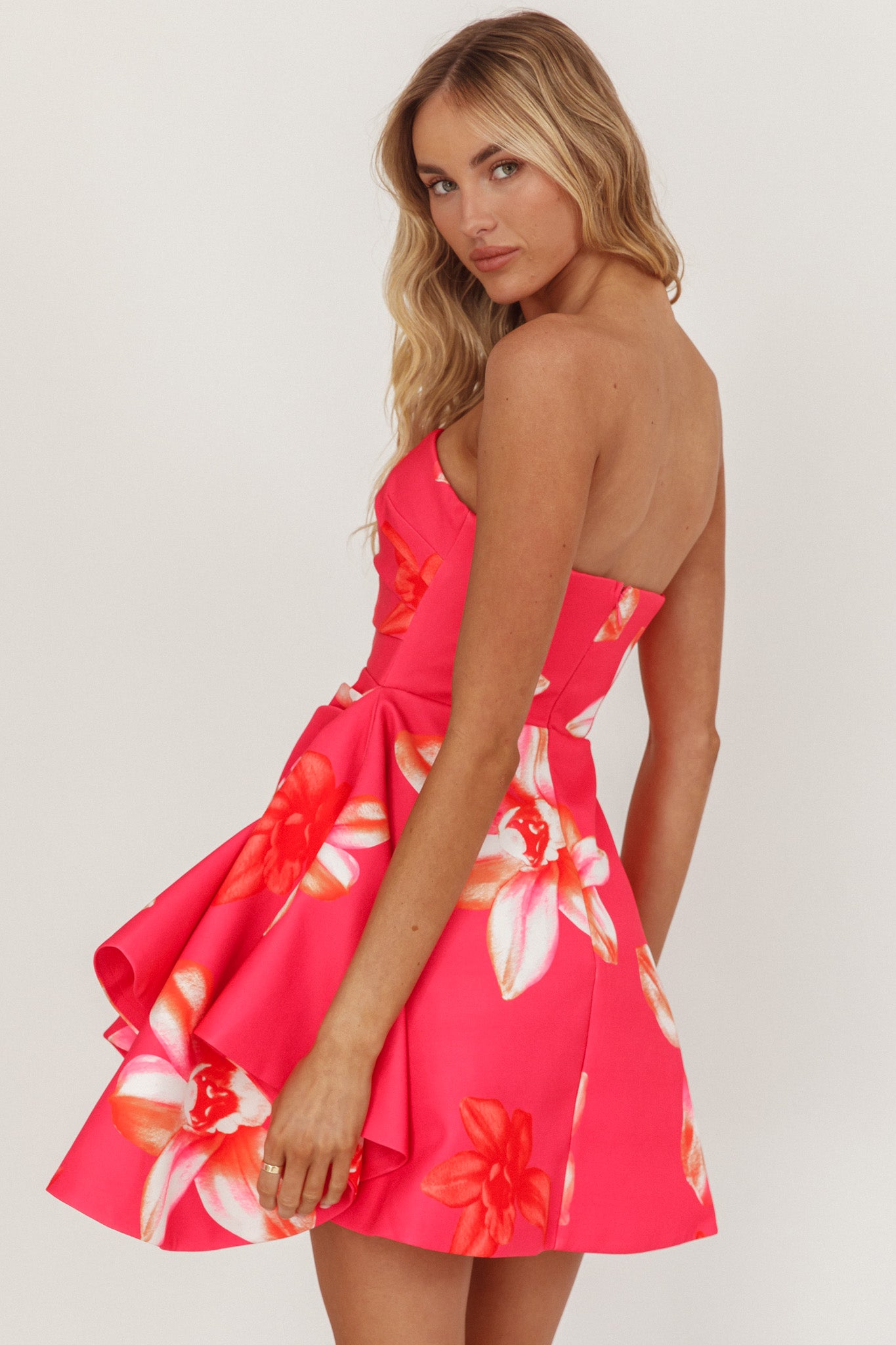 Minnesota Strapless Mini Dress Orchid Pink-Fable Dress