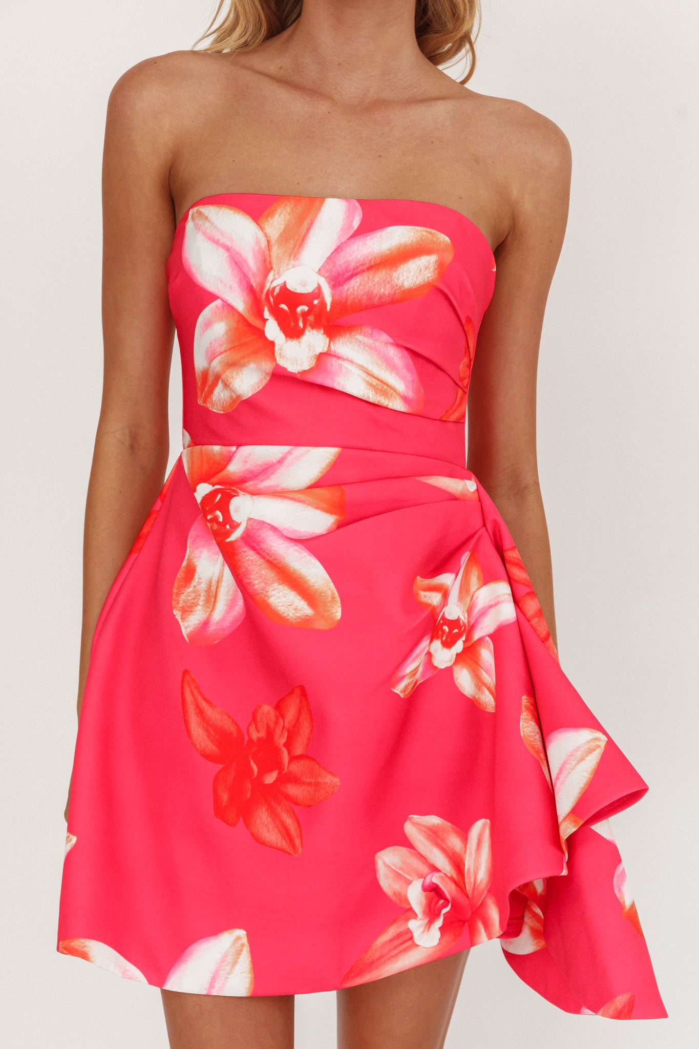 Minnesota Strapless Mini Dress Orchid Pink-Fable Dress