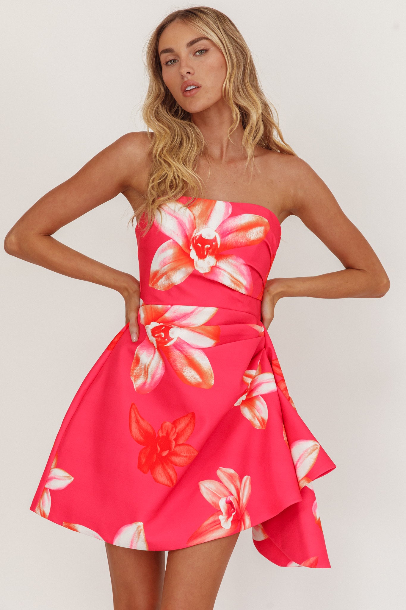 Minnesota Strapless Mini Dress Orchid Pink-Fable Dress