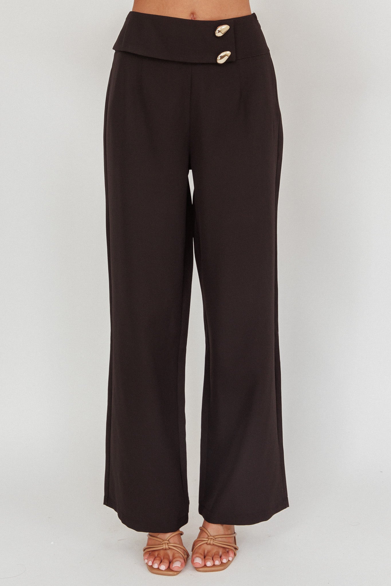 Ishani Hardware Decoration Pants Black-Fable Dress