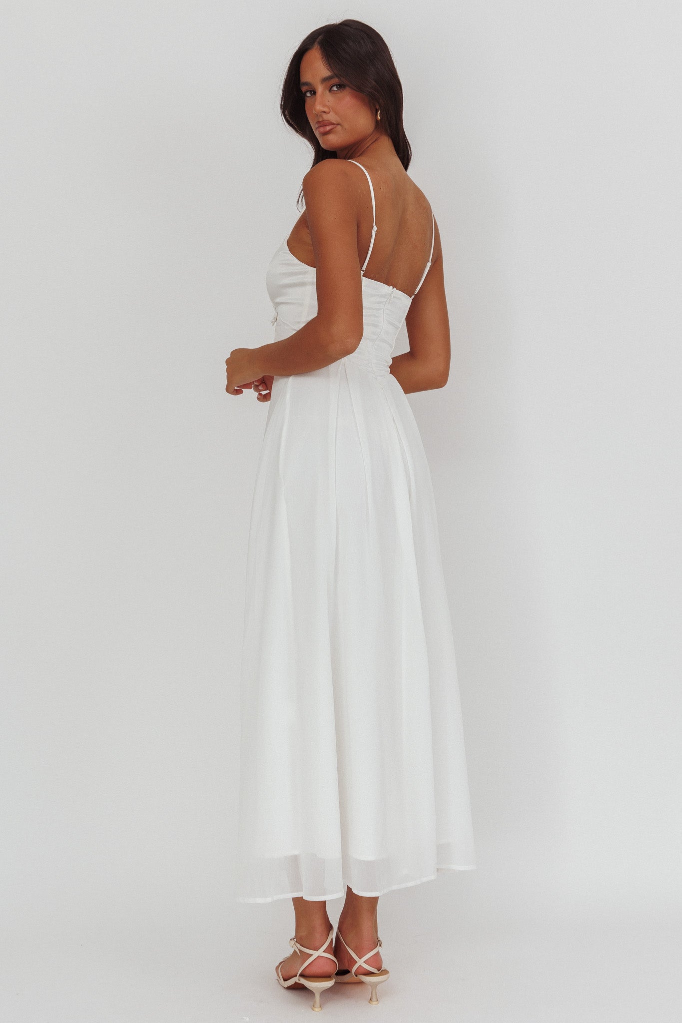 Lora Cami Strap Butterfly Dress White-Fable Dress