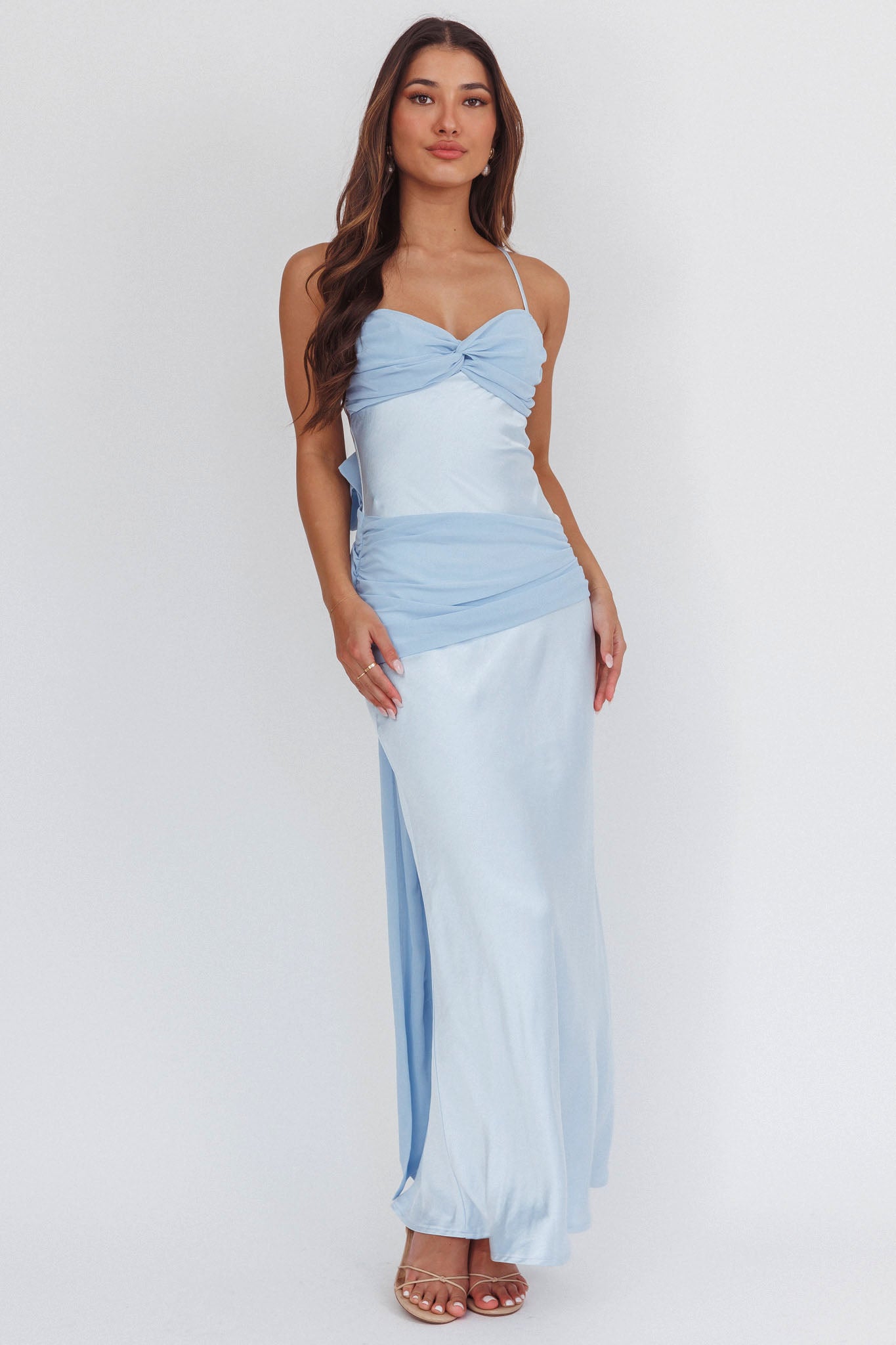 Arizona Sunset Criss-Cross Bow Back Dress Blue-Fable Dress