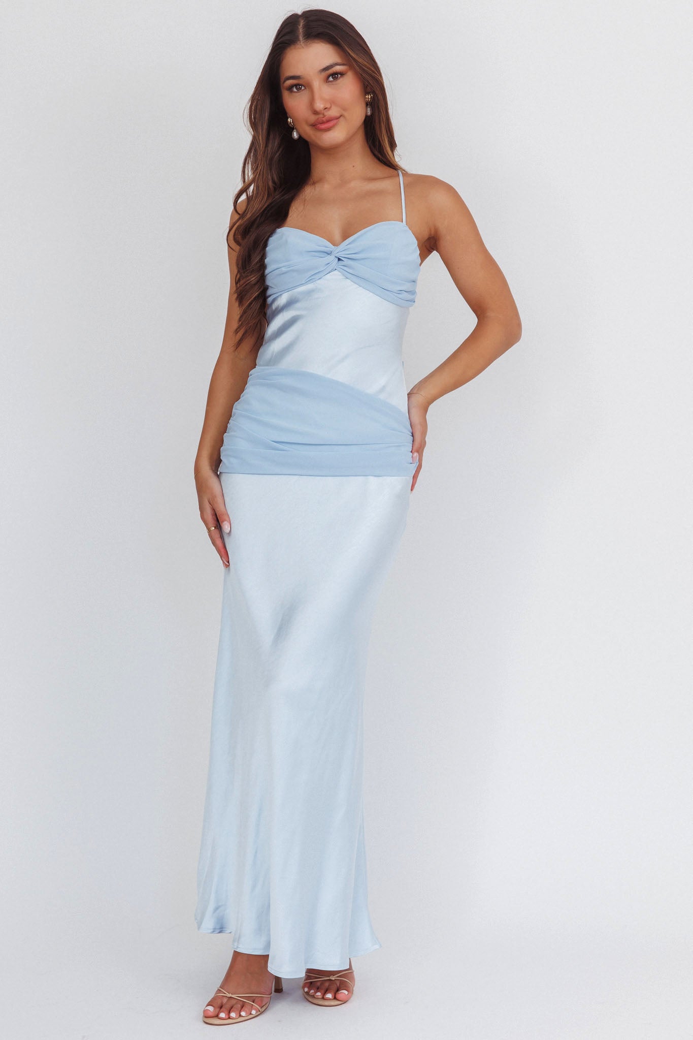 Arizona Sunset Criss-Cross Bow Back Dress Blue-Fable Dress