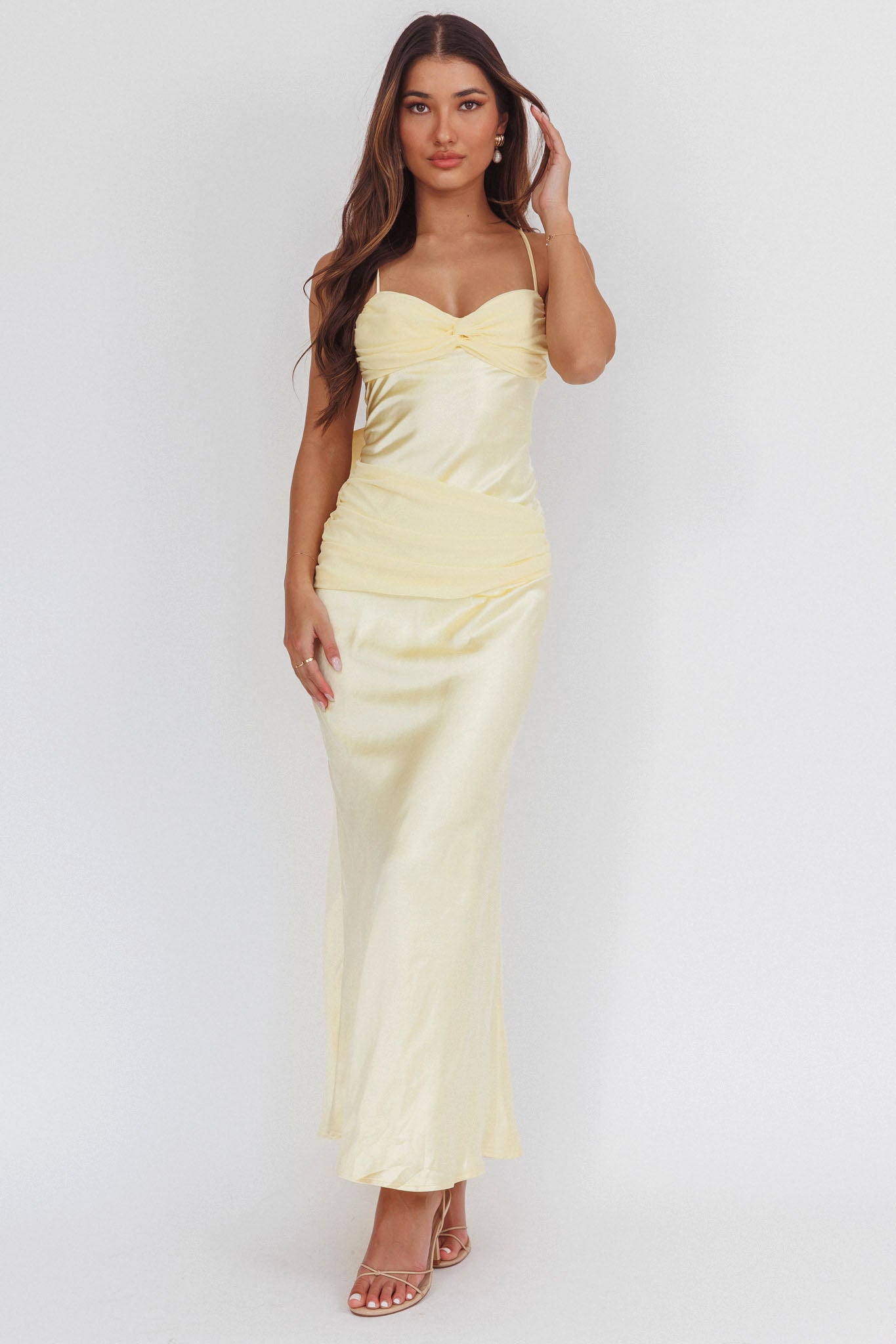 Arizona Sunset Criss-Cross Bow Back Dress Yellow-Fable Dress