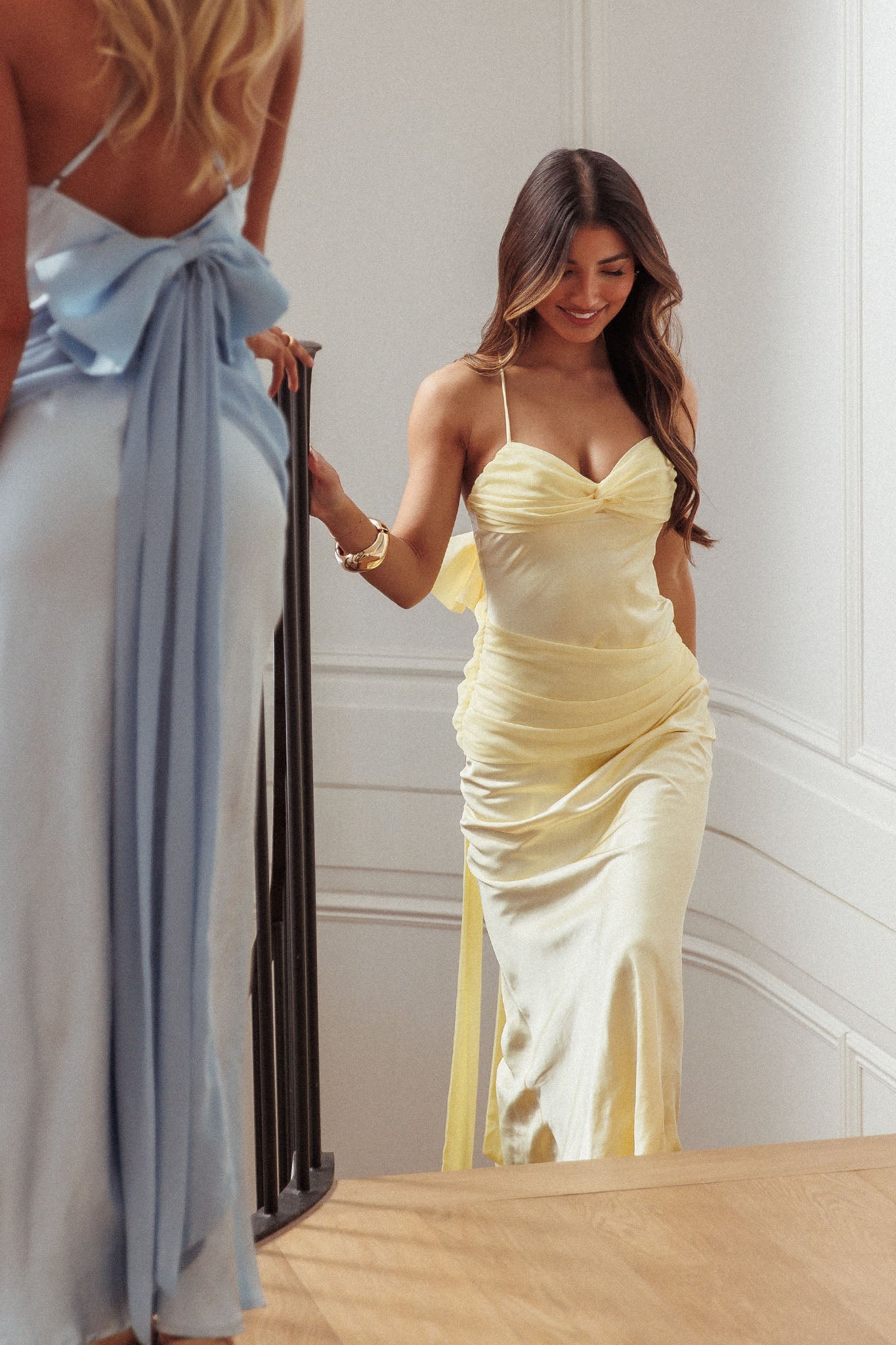 Arizona Sunset Criss-Cross Bow Back Dress Yellow-Fable Dress