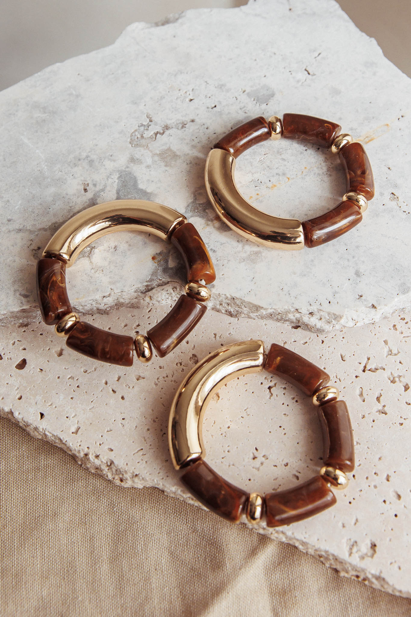 Zena Resin Bracelets Gold/Chocolate-Fable Dress