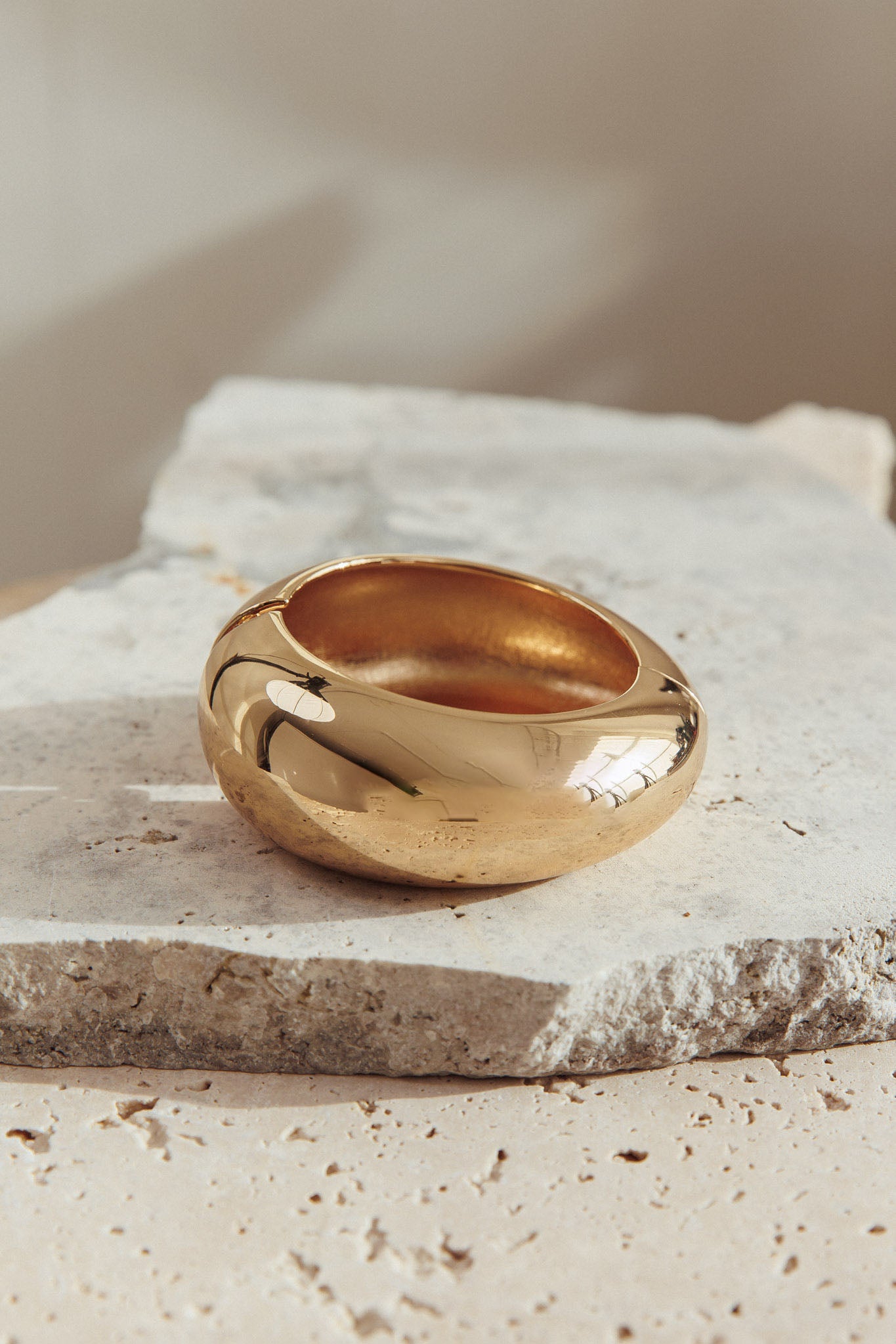 Blessed Rounded Chunk Bangle Gold-Fable Dress