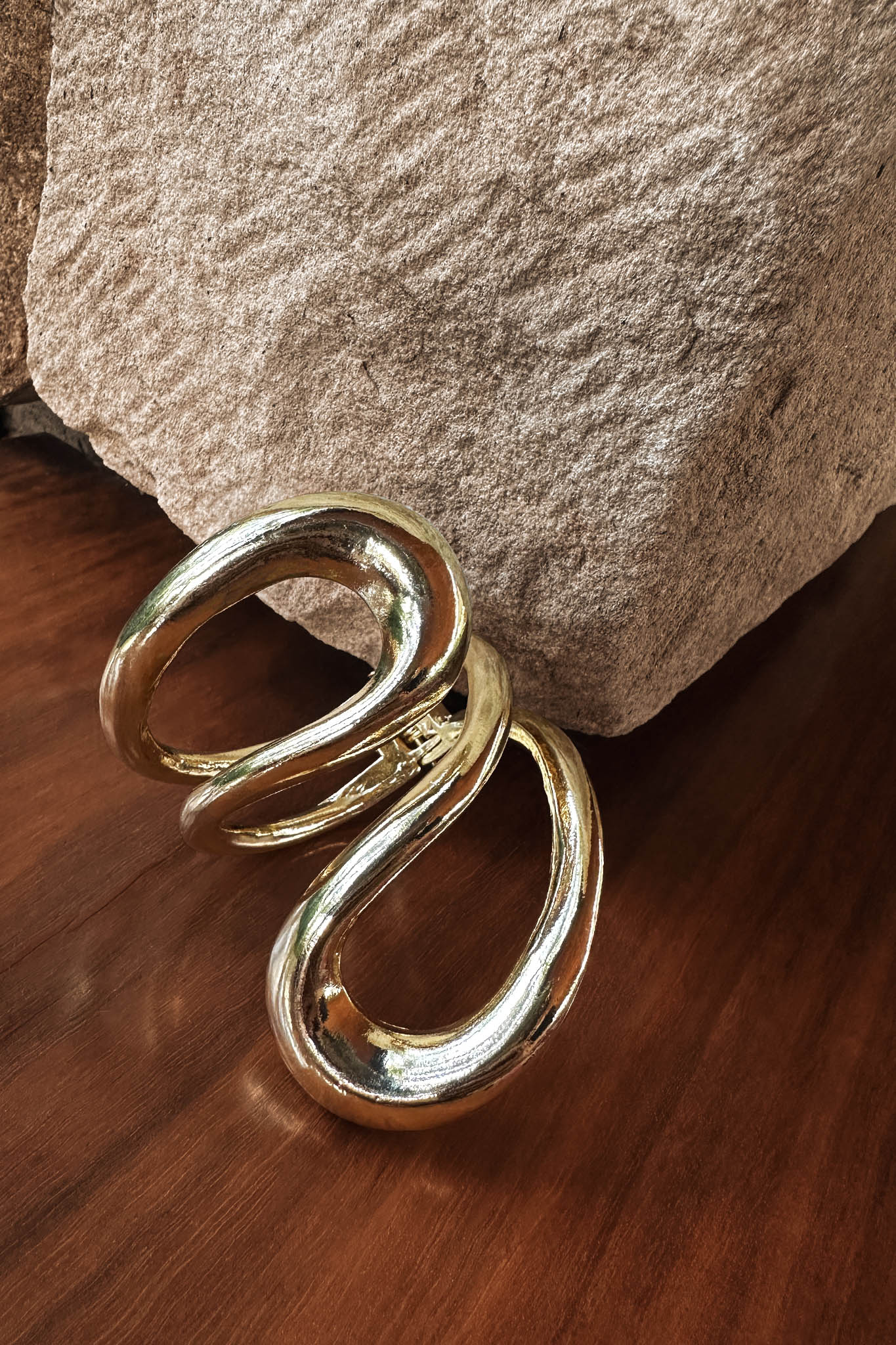 Wanderers Hinged Cuff Bracelet Gold-Fable Dress