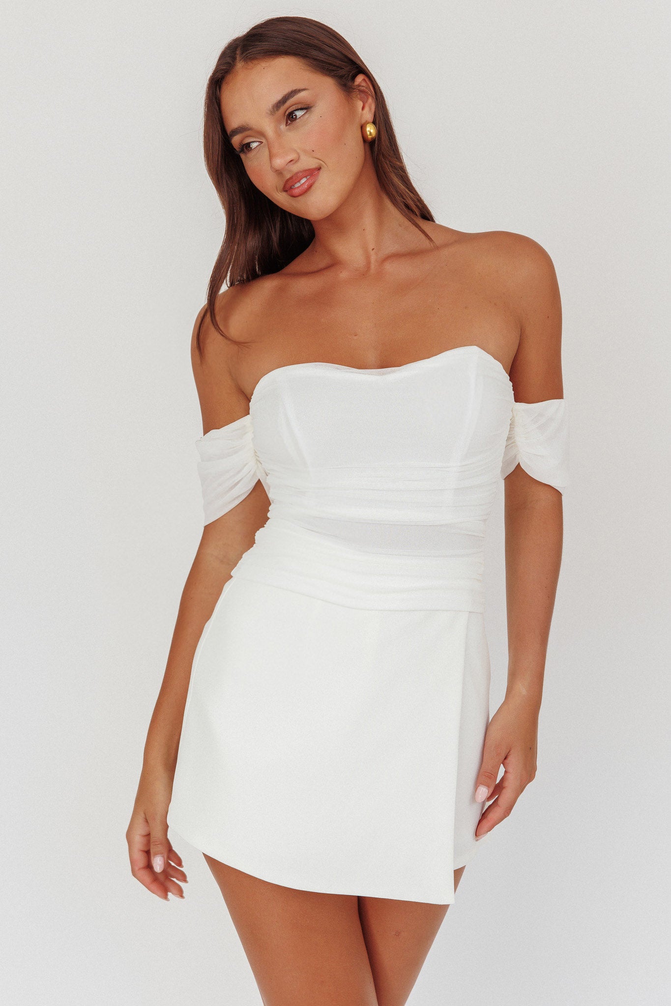 Melonie Off-Shoulder Top White-Fable Dress